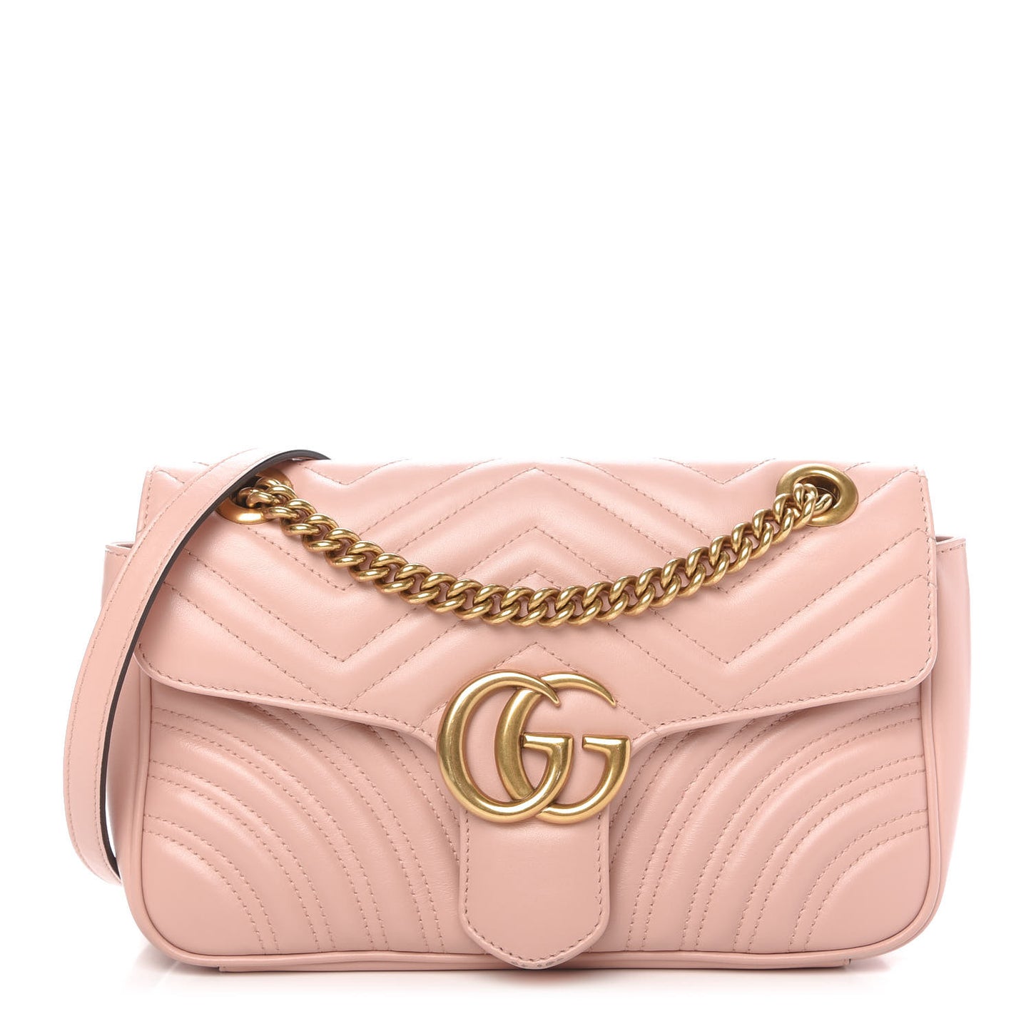 Calfskin Matelasse Small GG Marmont Shoulder Bag Perfect Pink
