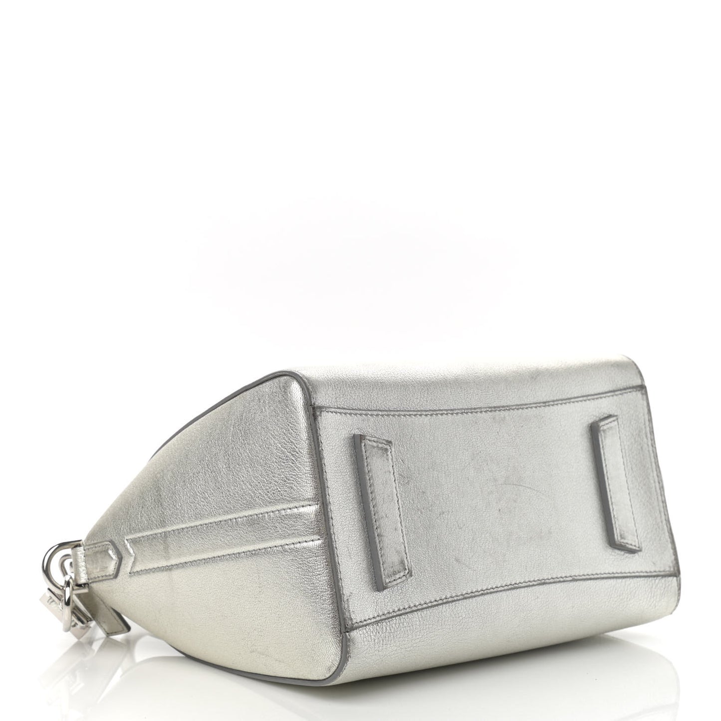 Metallic Sugar Goatskin Small Antigona Silver