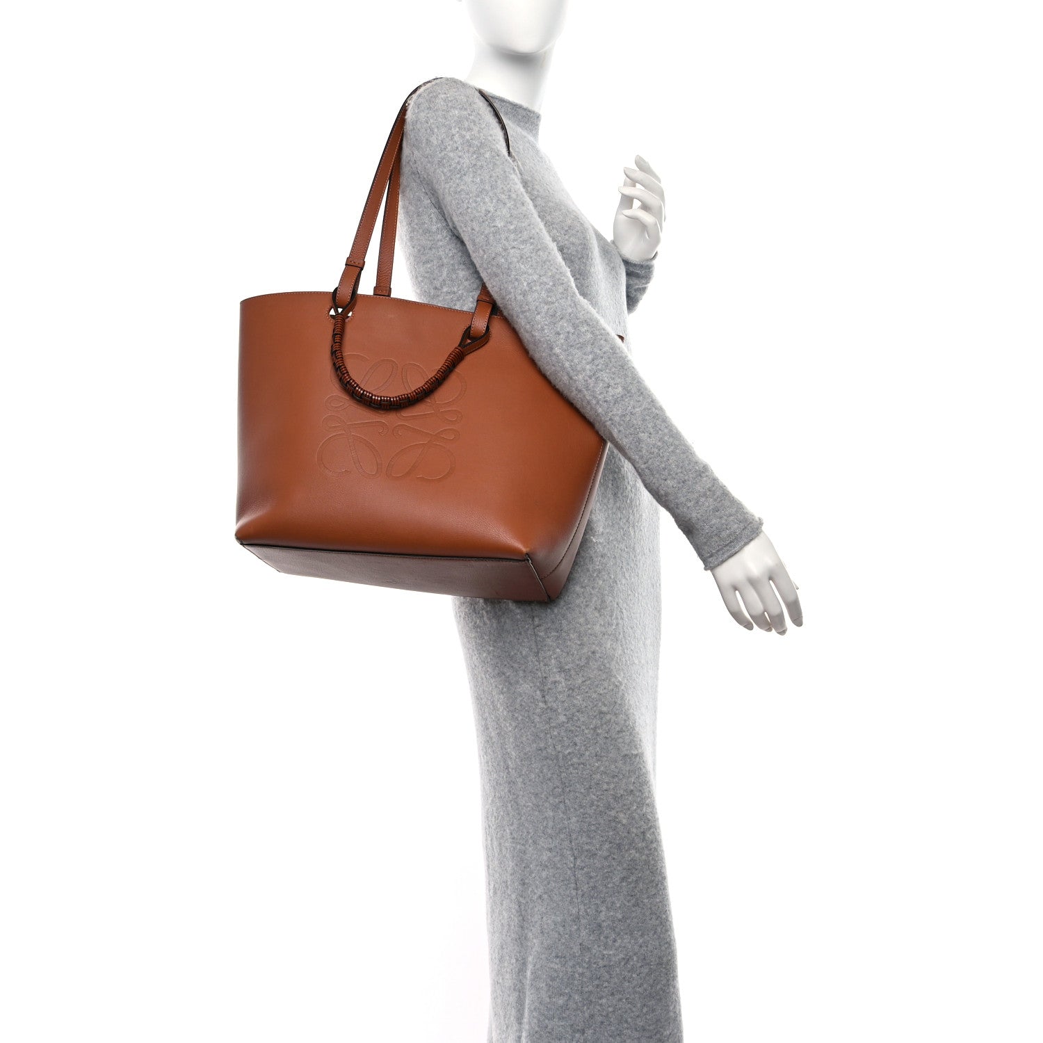 Loewe Smooth Calfskin Small Anagram Tote Tan 3 of 8