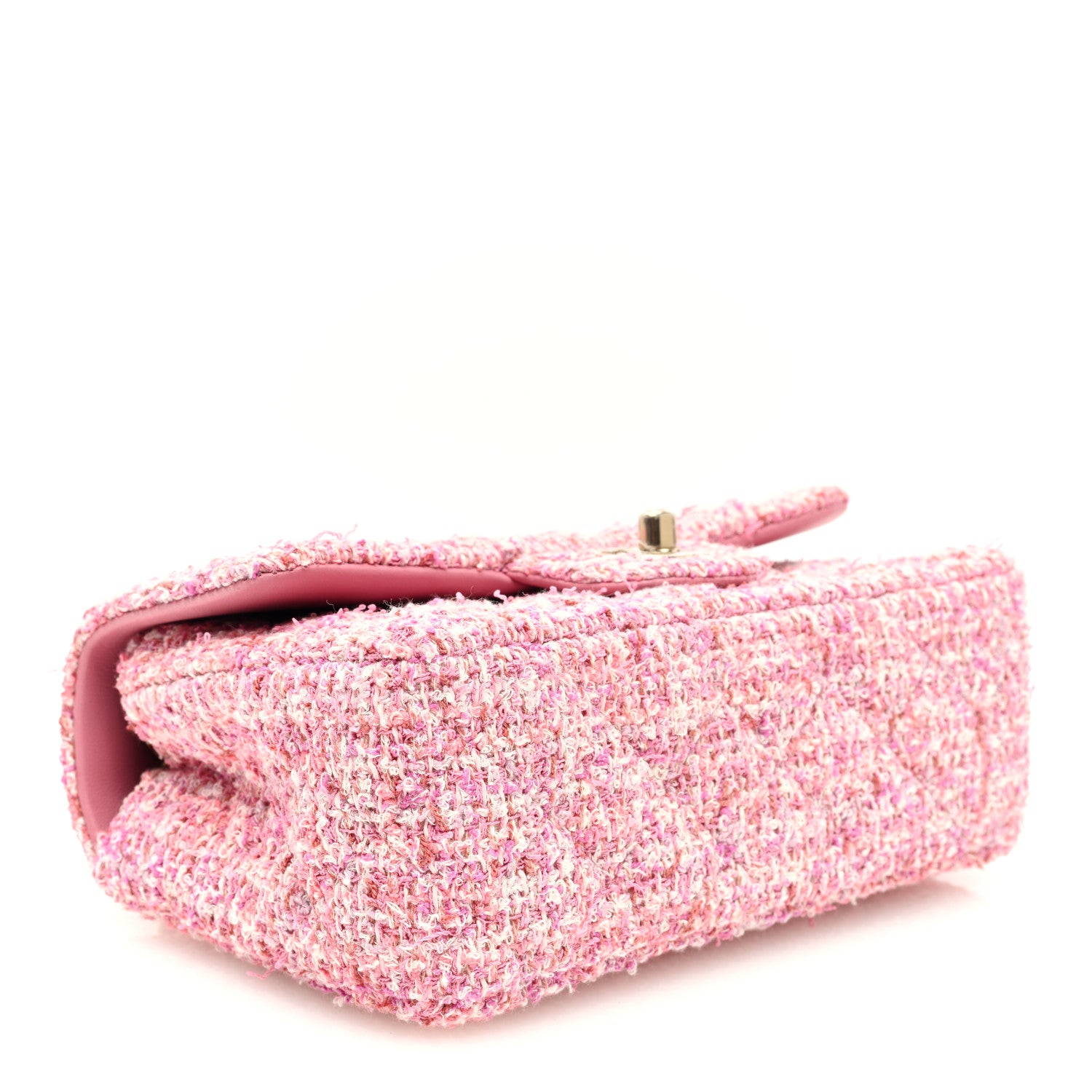 Chanel Tweed Quilted Mini Rectangular Flap Pink 4 of 10