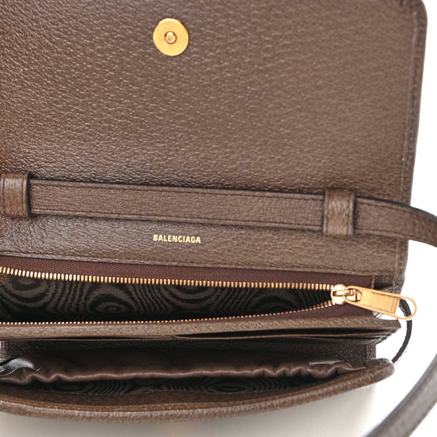 X BALENCIAGA BB Supreme Monogram Web Ophidia Crossbody Wallet Beige New Acero