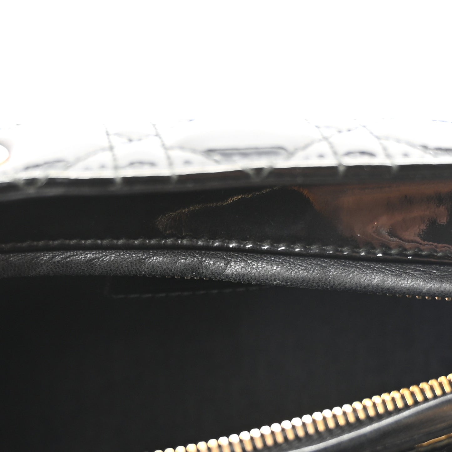 Patent Cannage Medium Lady Dior Black
