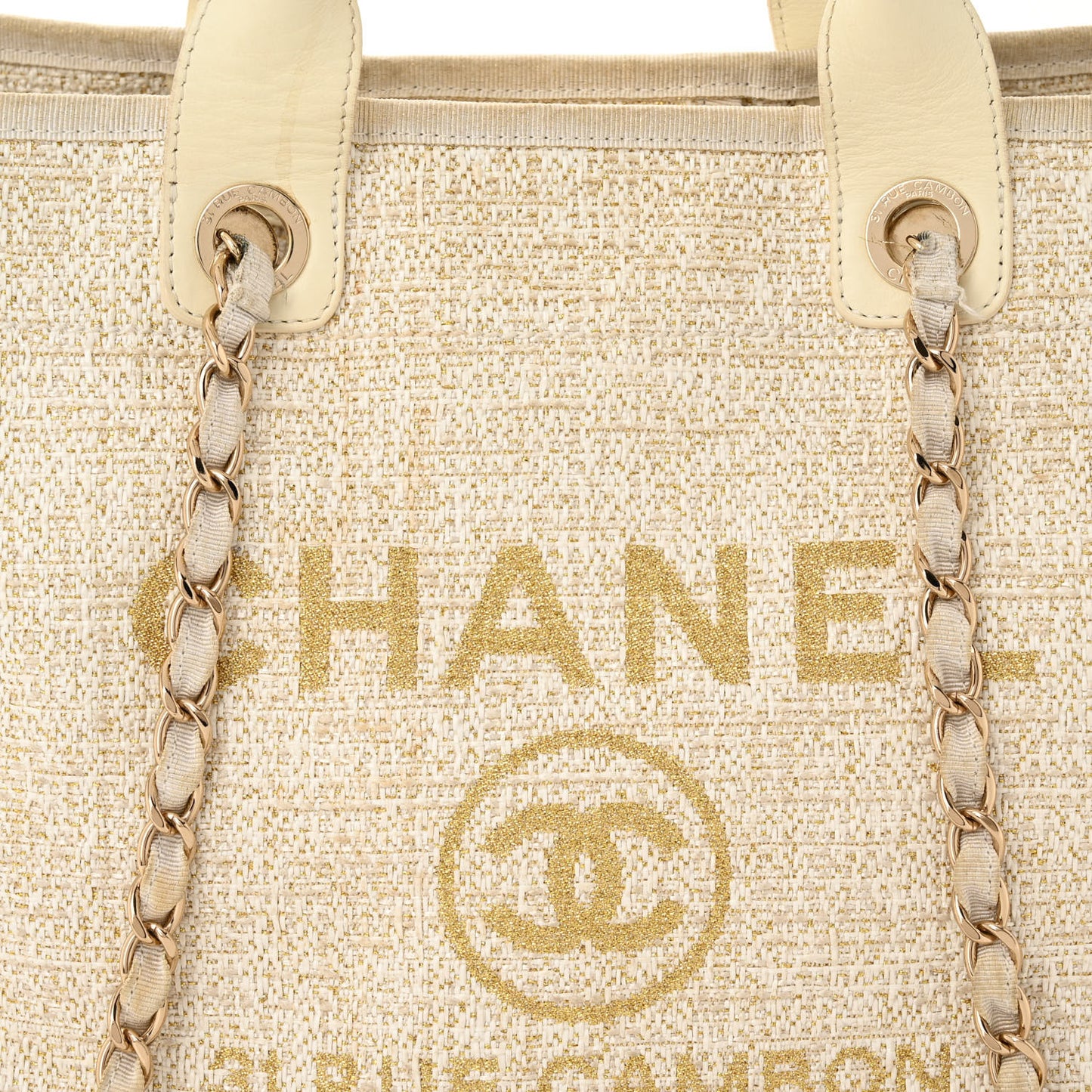 Canvas Large Deauville Tote Ivory