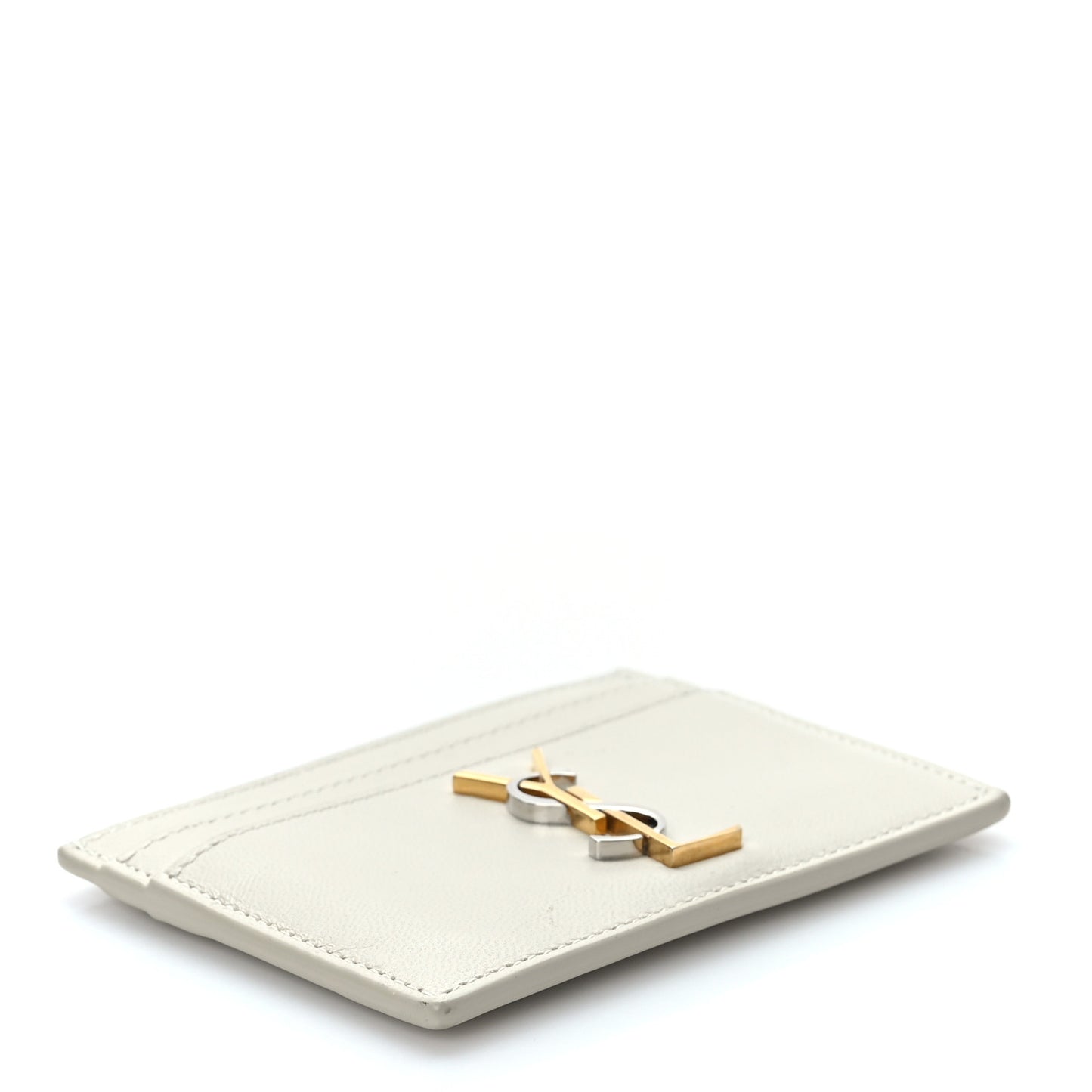 Calfskin Monogram Cassandre Credit Card Case Blanc Vintage