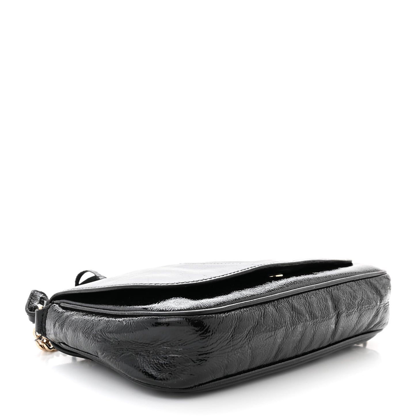 Patent Medium Soho Flap Crossbody Black