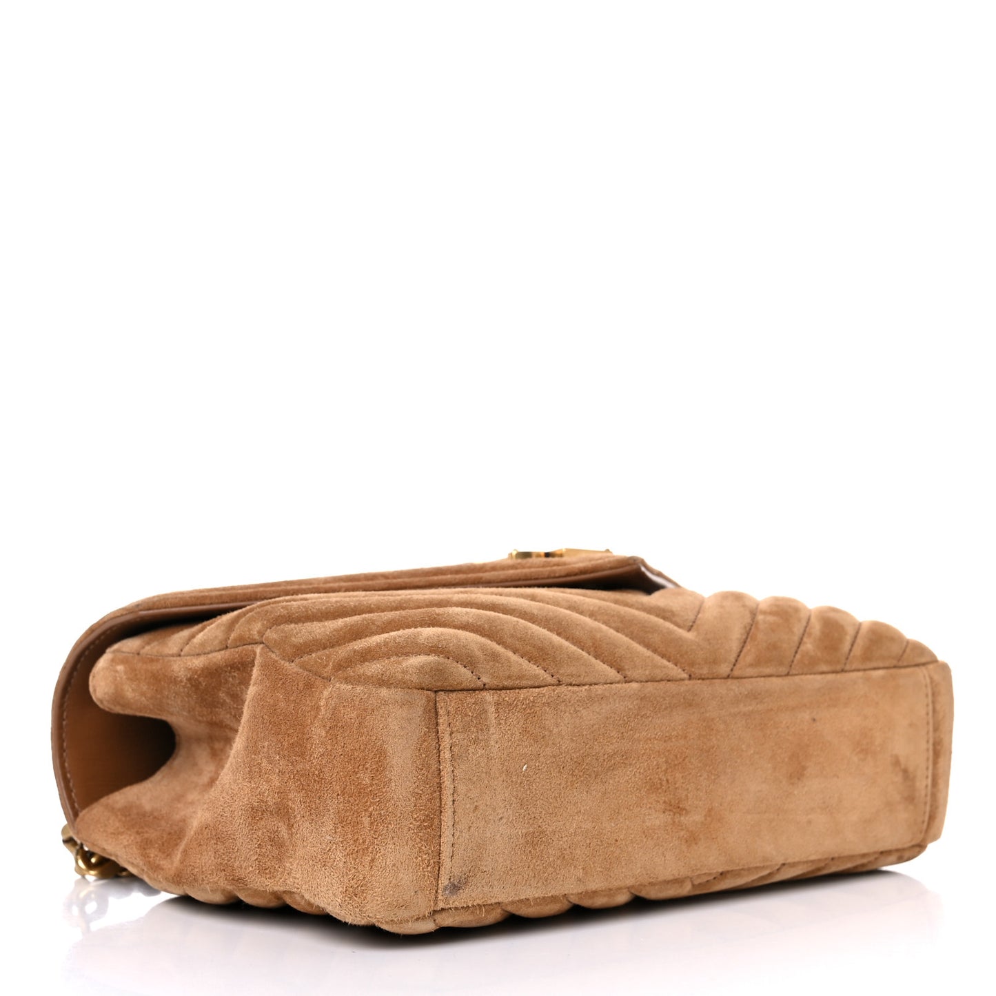 Suede Matelasse Chevron Monogram Medium College Bag Cinnamon