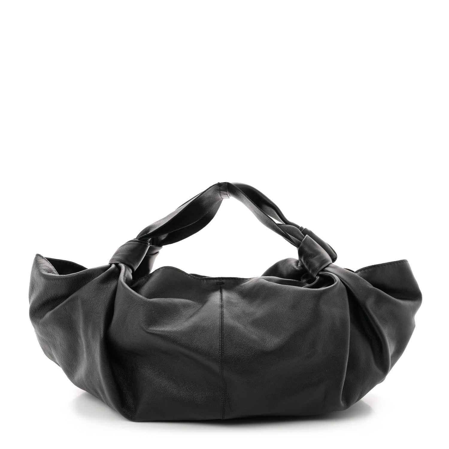 The Row Polished Saddle Calfskin Small Ascot Bag Black 1 of 9