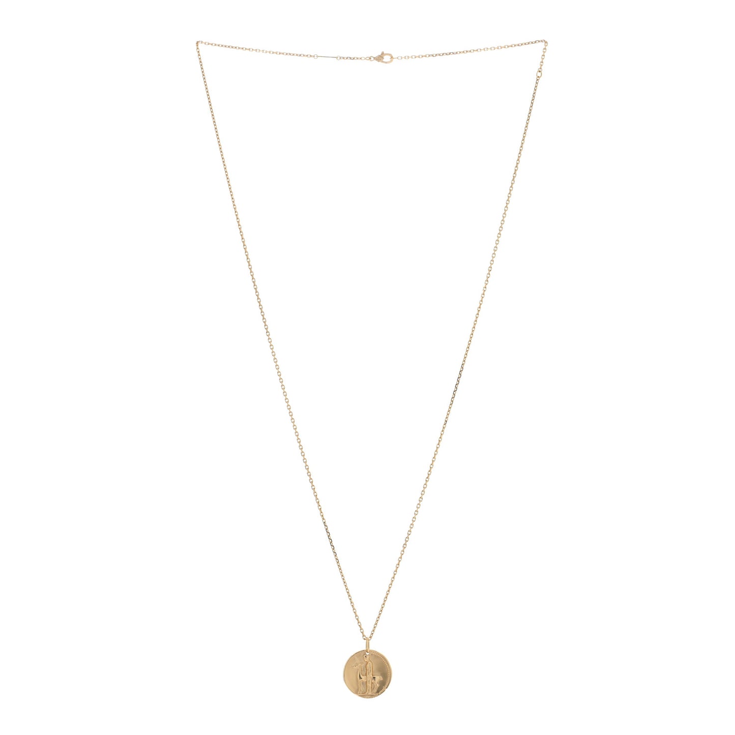 18K Yellow Gold Zodiac Virgo Pendant Necklace