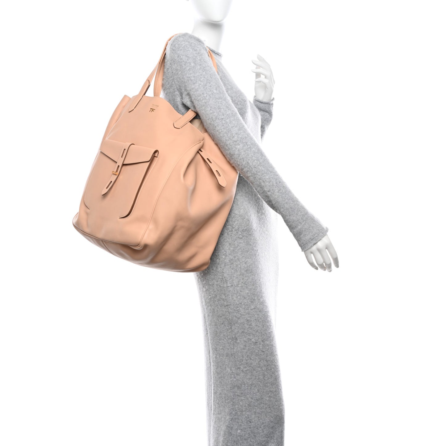 Calfskin Medium Hollywood T Twist Tote Oat