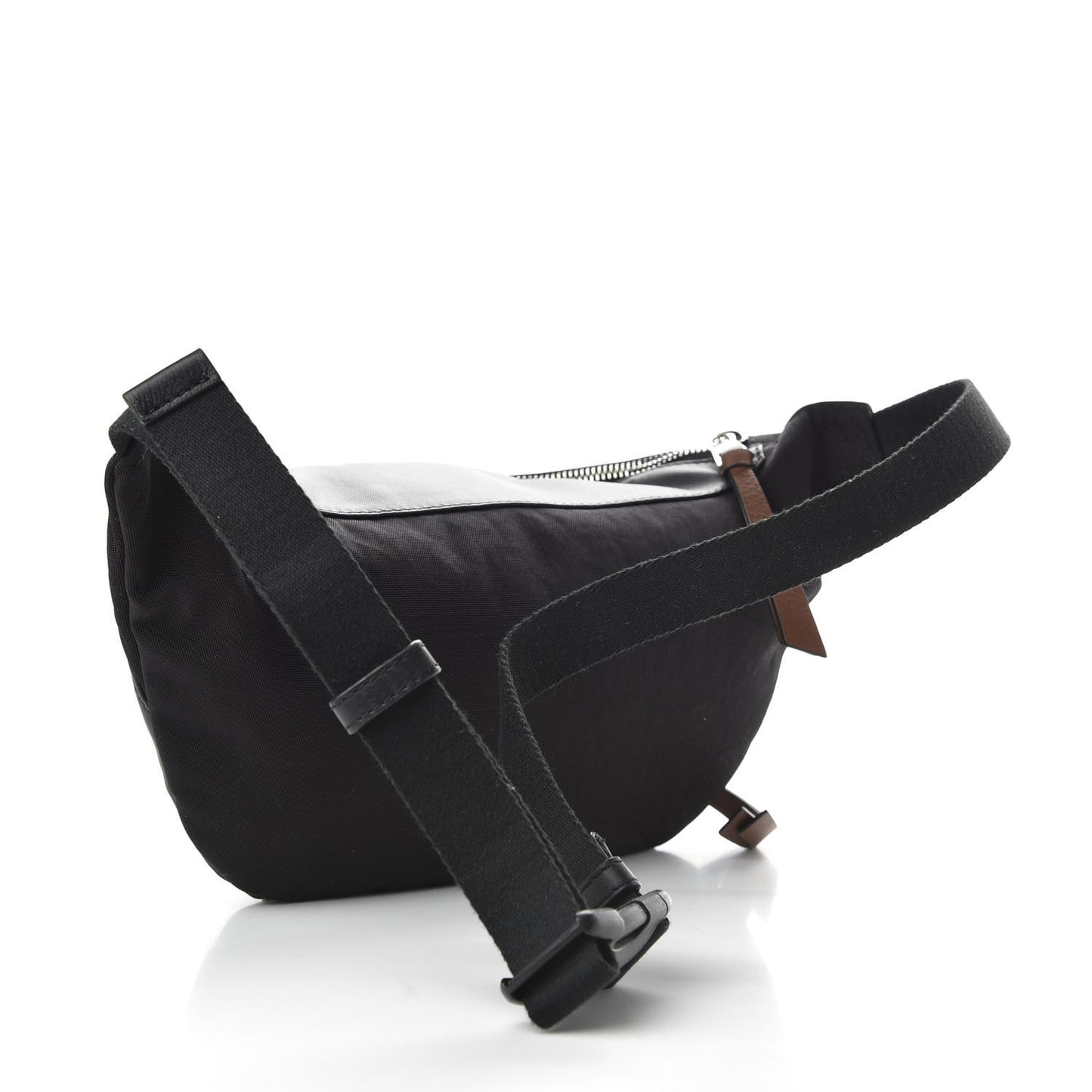 Calfskin Nylon Belt Bag Black