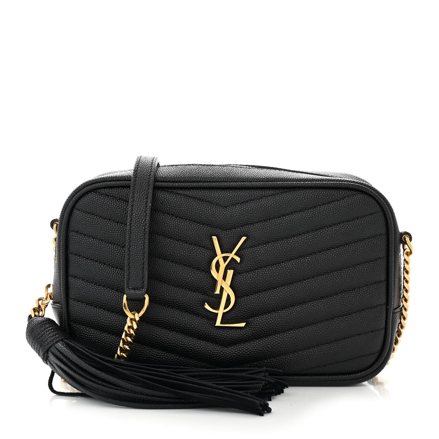 Grain De Poudre Matelasse Monogram Mini Lou Camera Bag Black