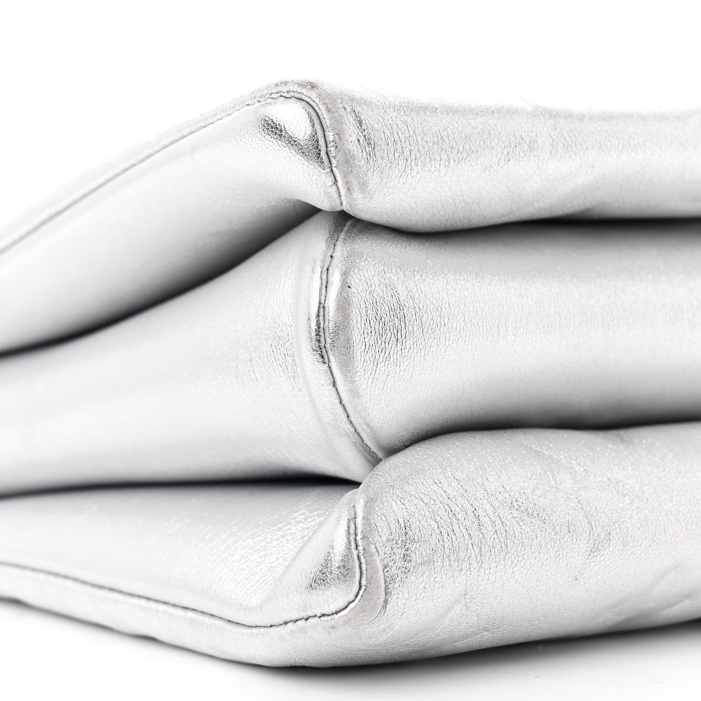 Metallic Lambskin Embossed Monogram Coussin PM Silver