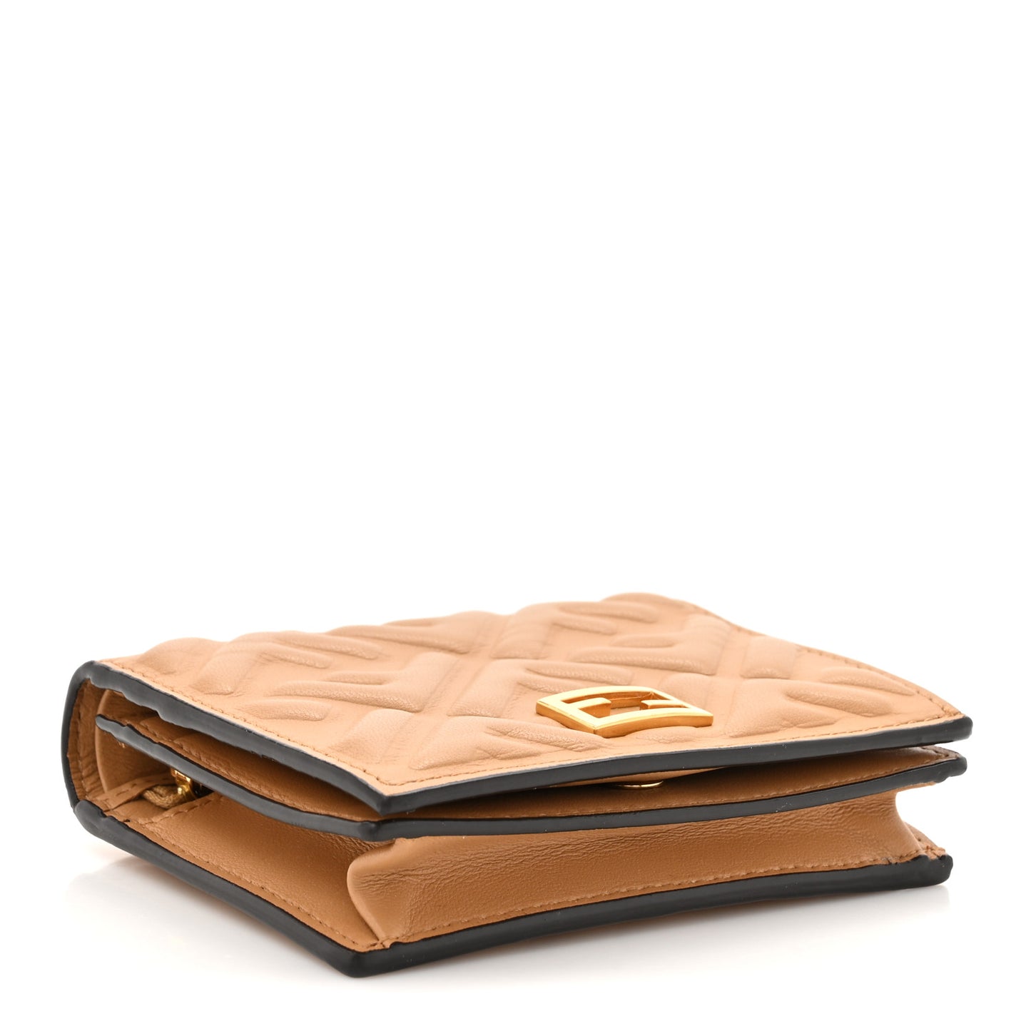 Nappa Matisse FF Diagonal Embossed Baguette Wallet Miele Scuro