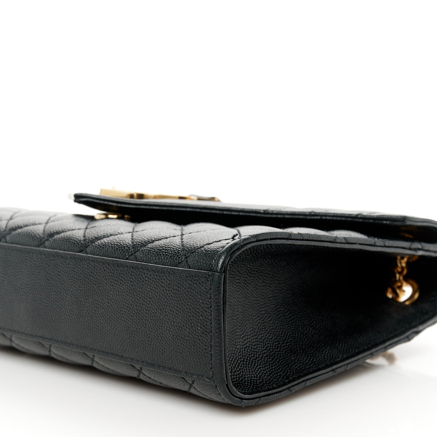 Grain De Poudre Textured Mixed Matelasse Triquilt Medium Monogram Satchel Black