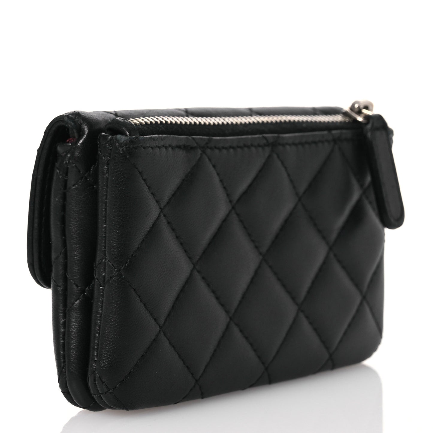 Lambskin Quilted Coin Purse Black