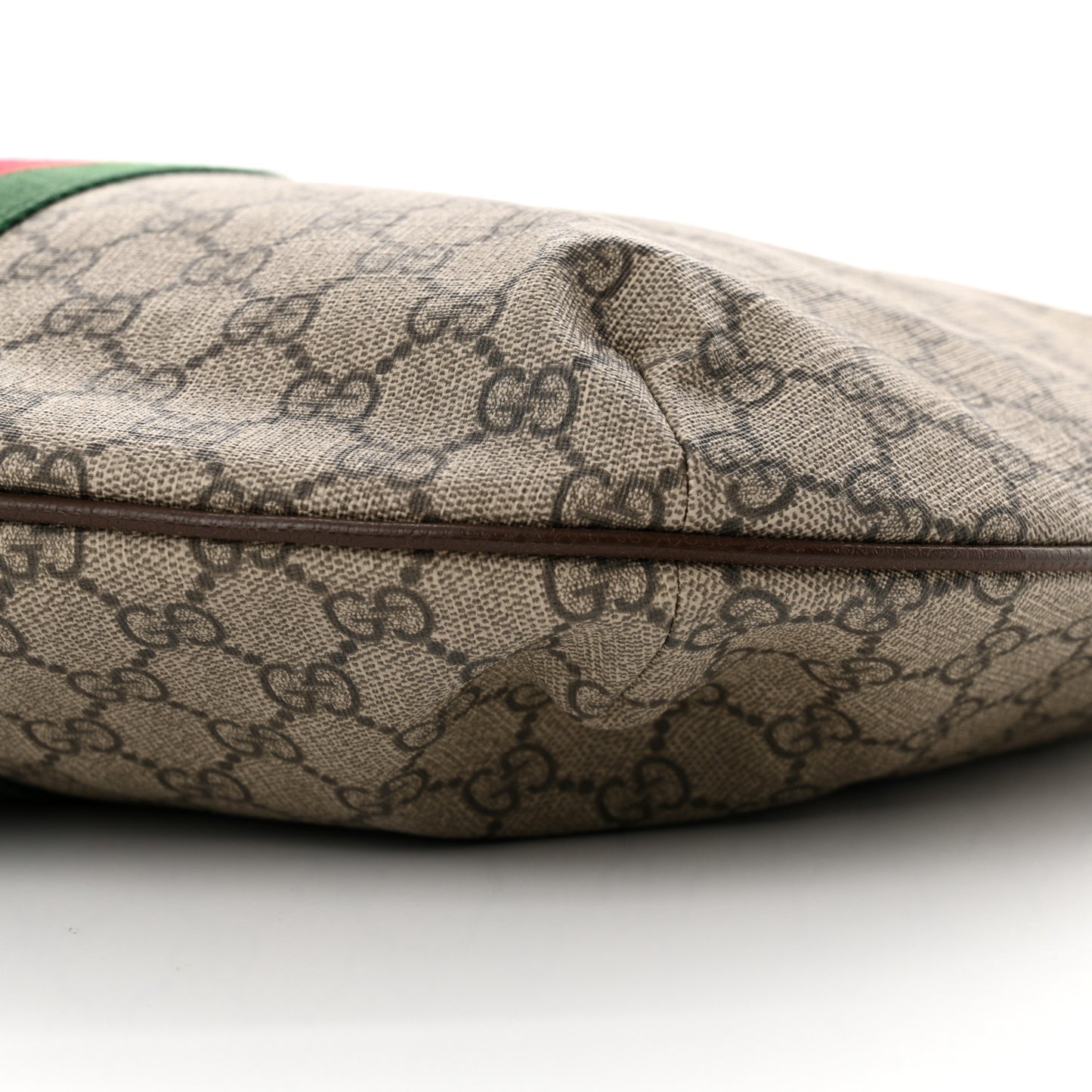 GG Supreme Monogram Web Ophidia Half Moon Hobo Brown