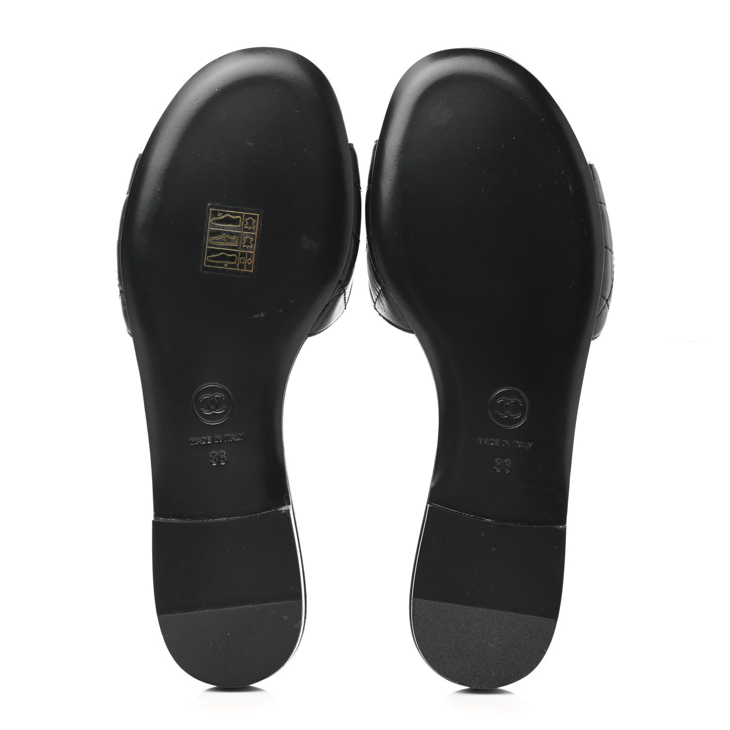 Chanel Lambskin Quilted CC Turnlock Sandals 36 Black 5 of 8
