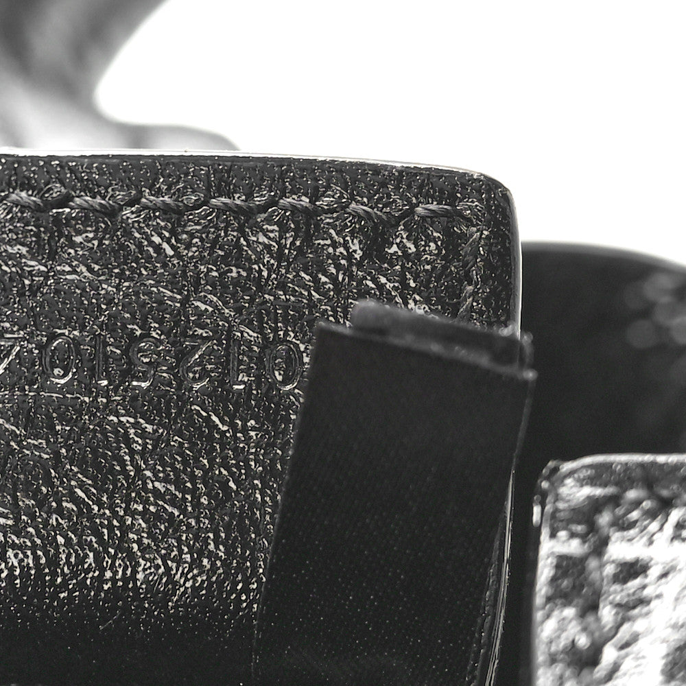 Grained Calfskin Small Spin Tote Black