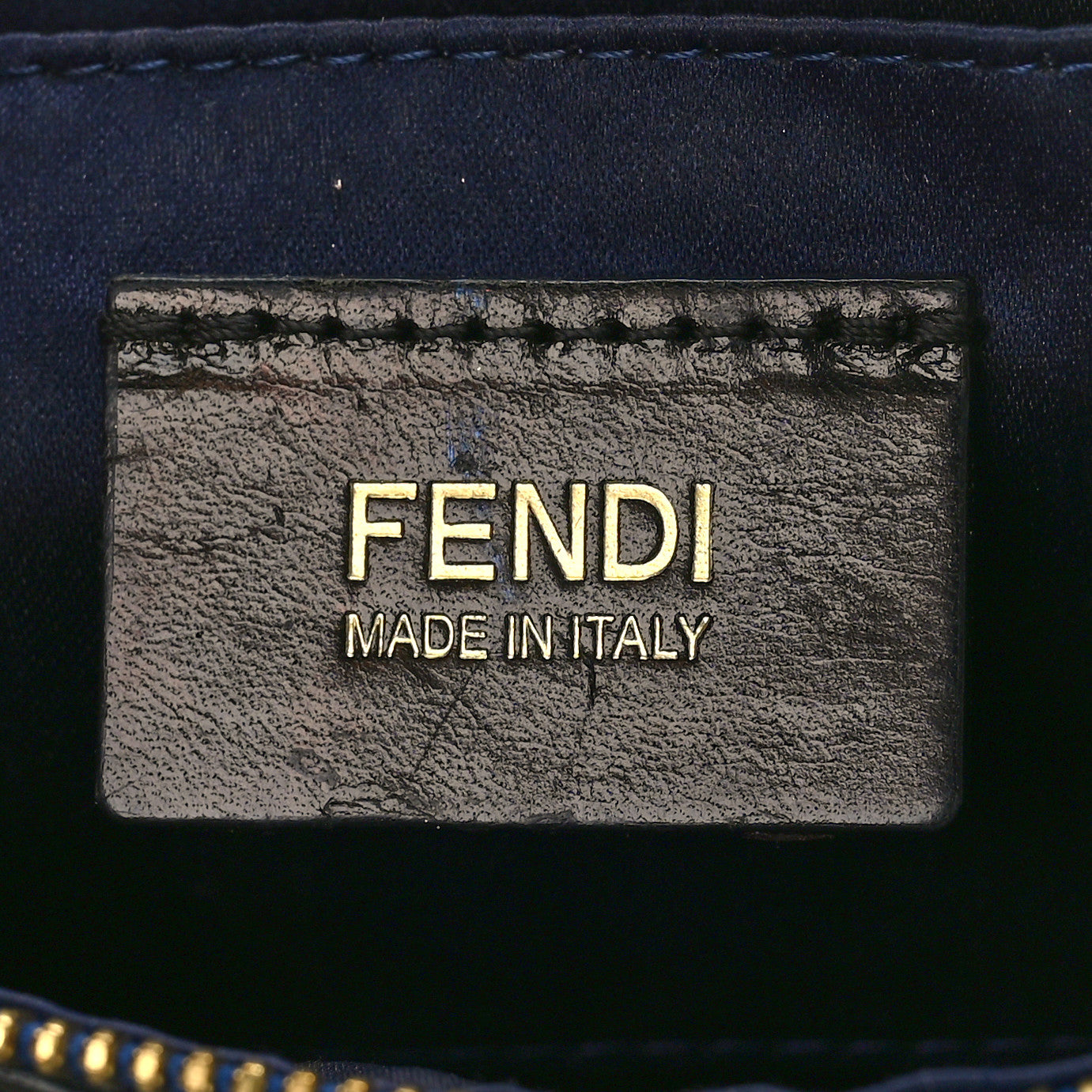 Fendi Zucca Quilted Pochette Tobacco Blue 6 of 8
