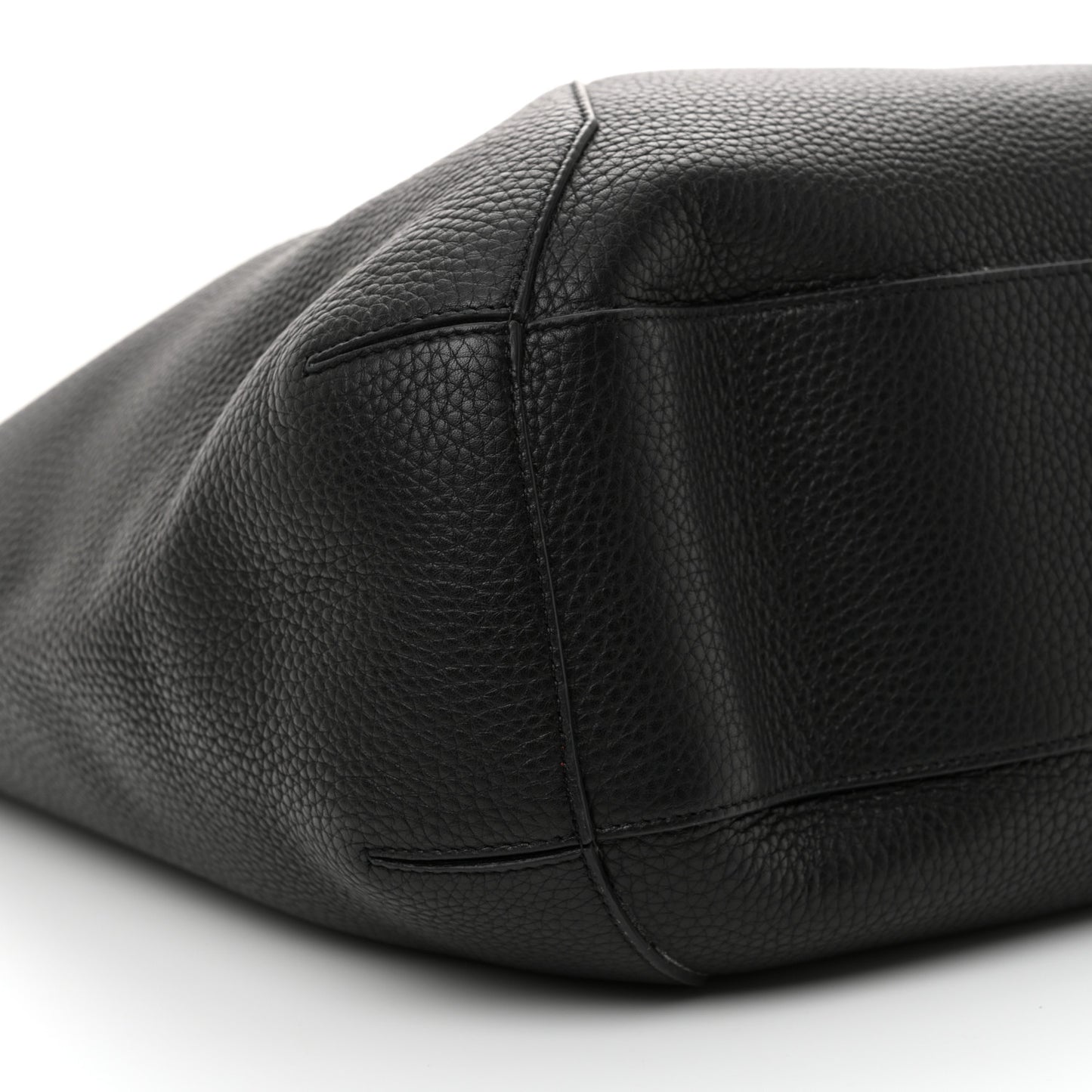 Grained Calfskin Medium Edge Tote Black