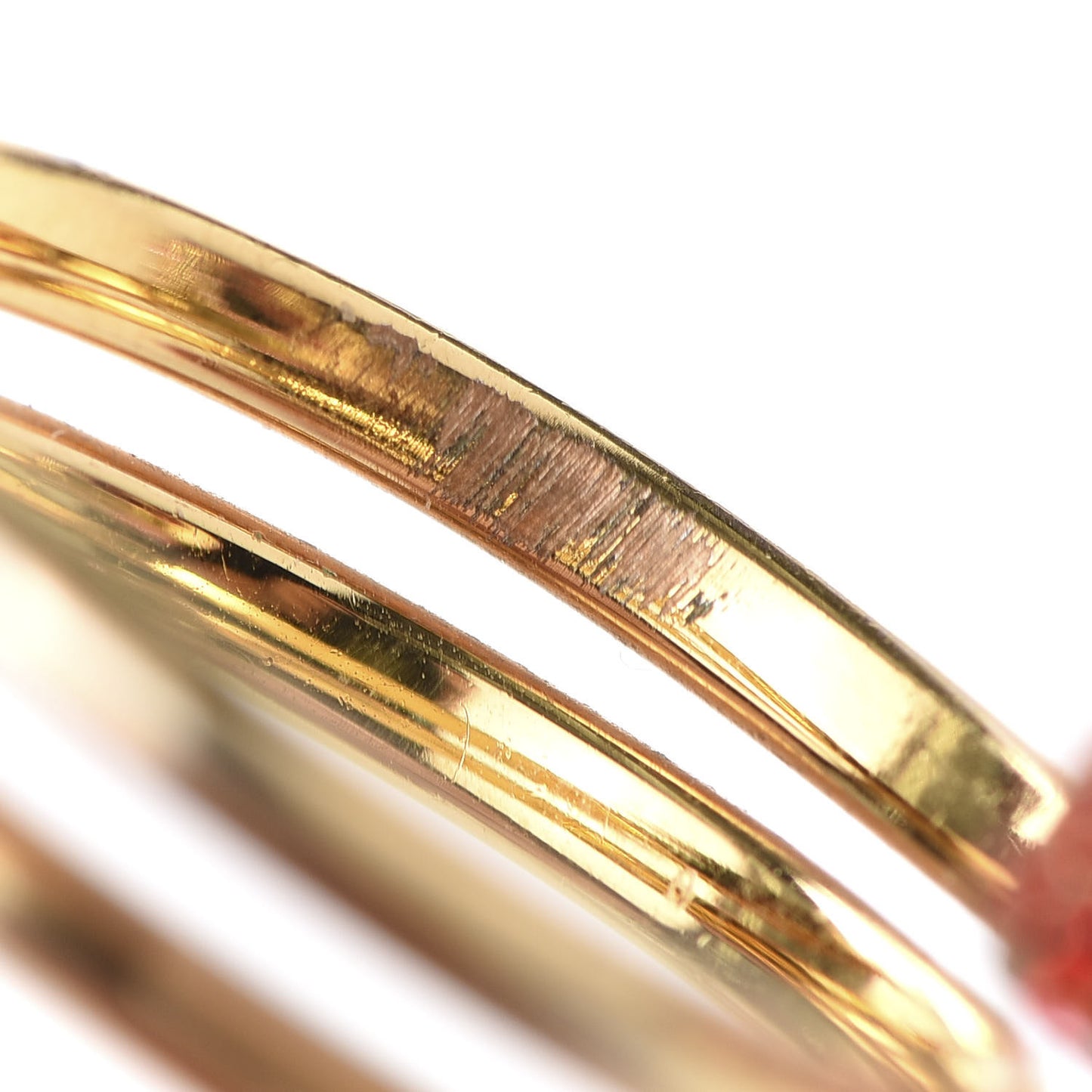 Swarovski LV and V Heart Strass Ring L Rose Gold