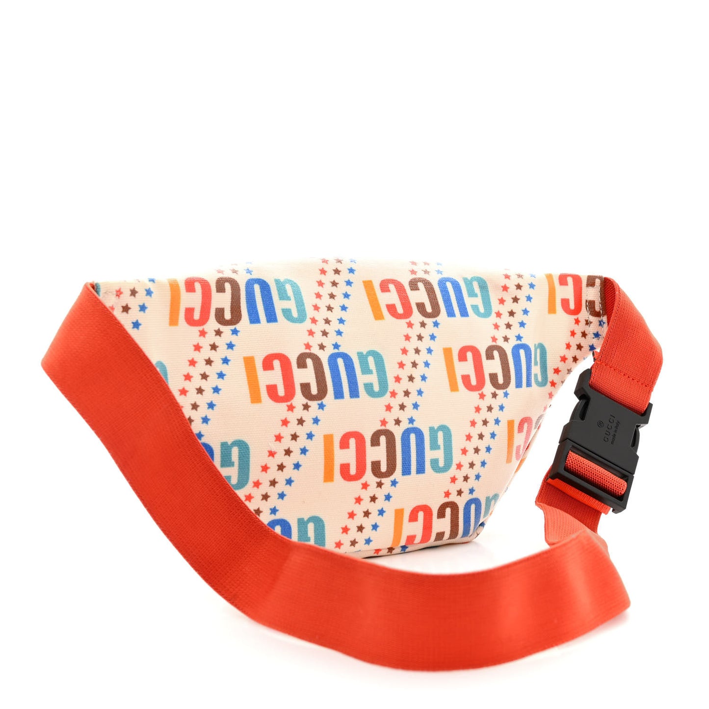 Coated Canvas Logo Star Print Childrens Belt Bag Beige Multicolor Vibrant Orange