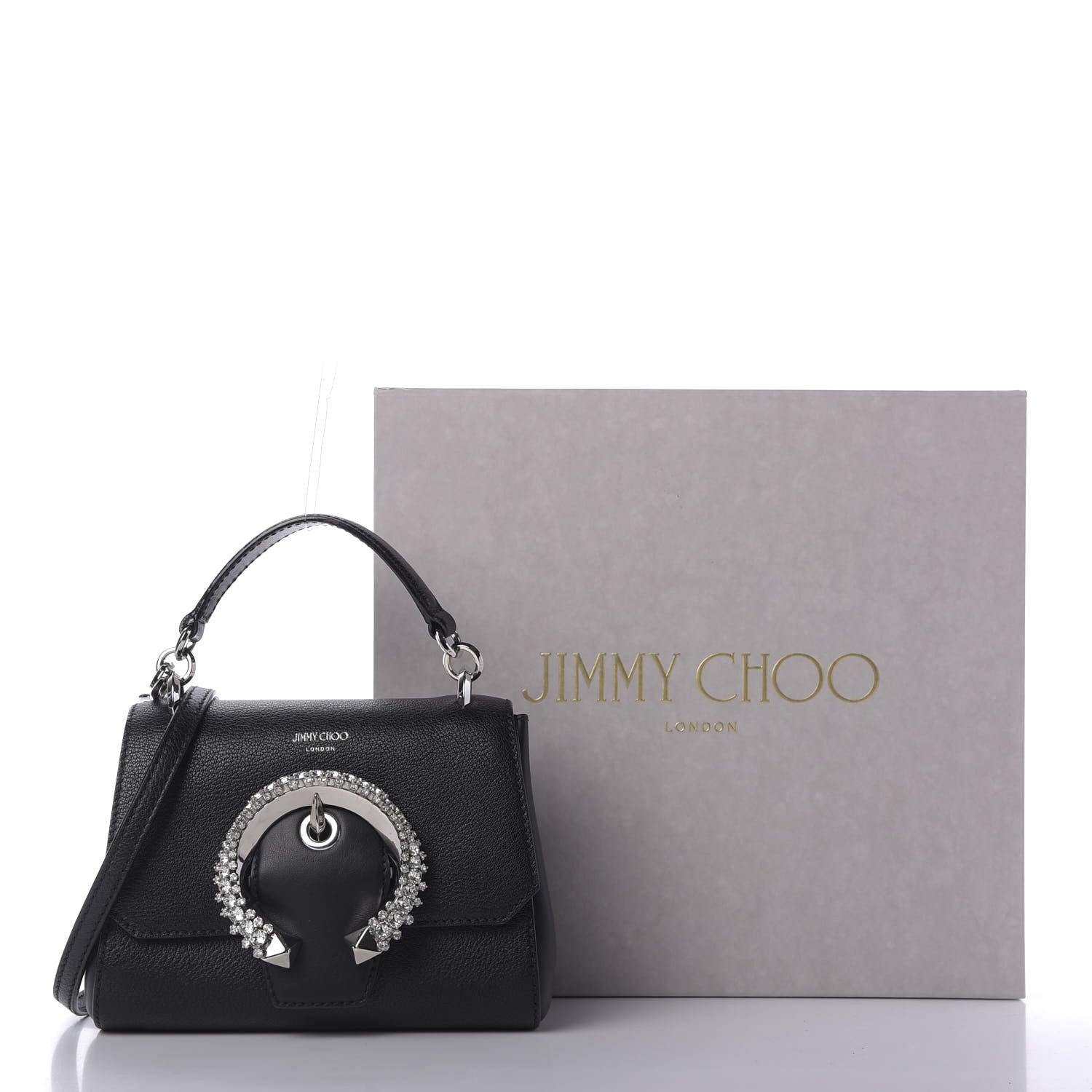 Jimmy Choo Calfskin Mini Madeline Top Handle Satchel Black 9 of 12