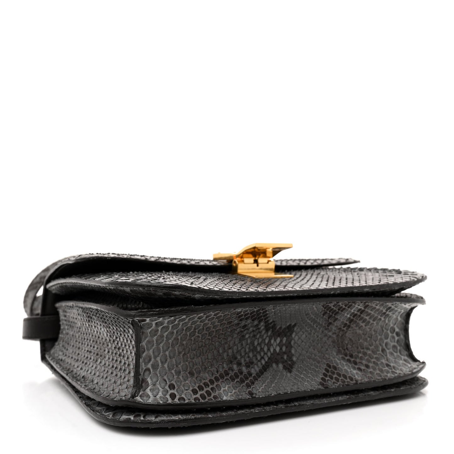 Snakeskin Medium Classic Box Flap Bag Storm