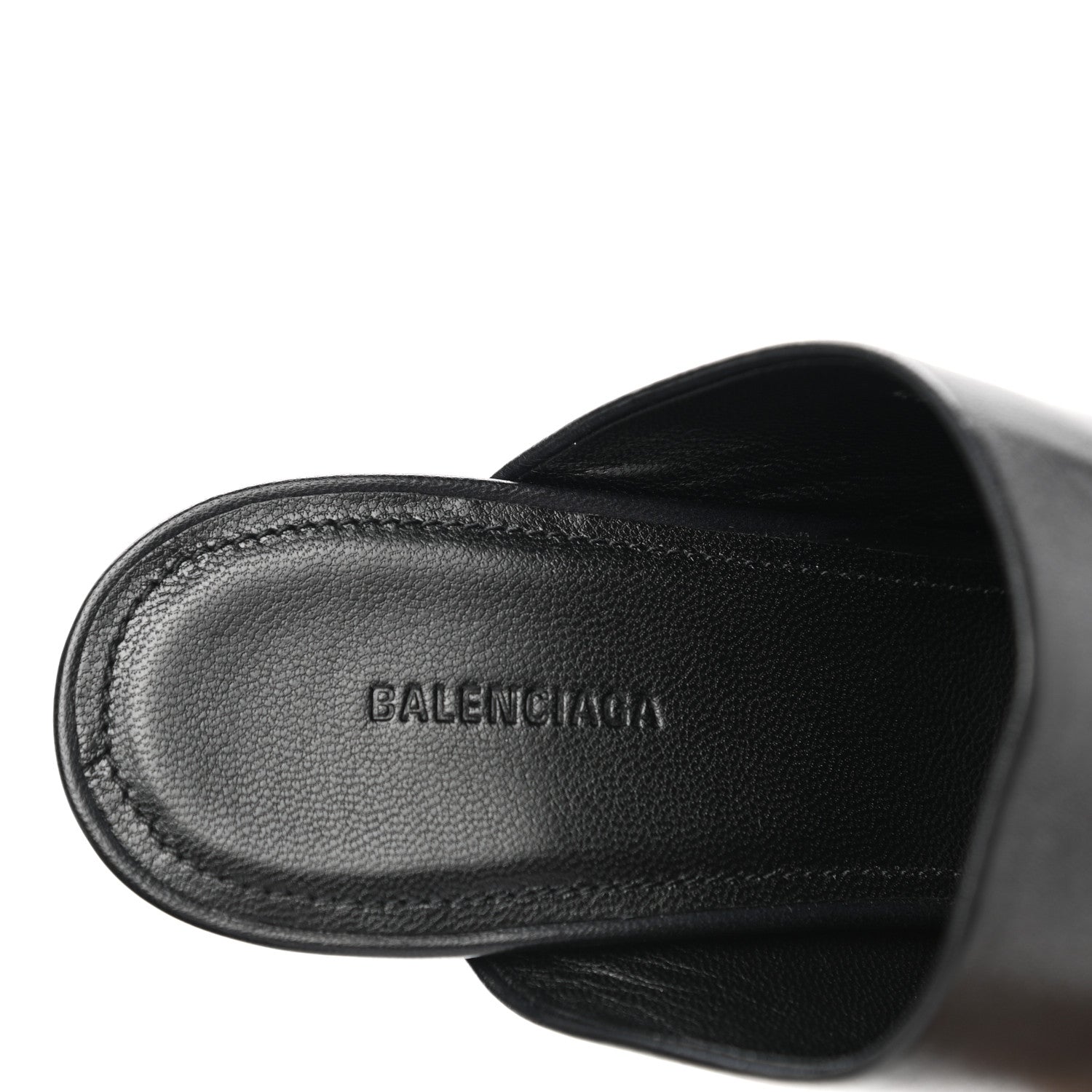 Balenciaga Shiny Sheepskin Oval 90mm Mule Pump 36 Black White 7 of 10