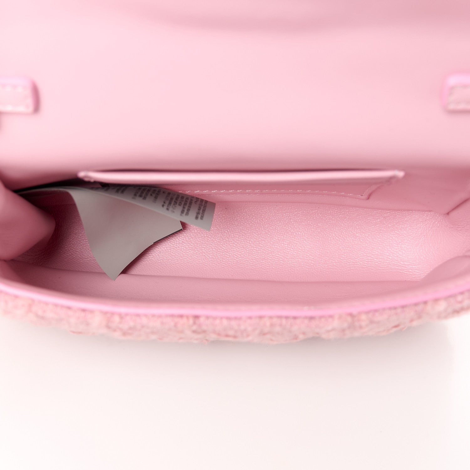 Versace Tweed Lambskin Virtus Mini Chain Bag Pale Pink 5 of 11