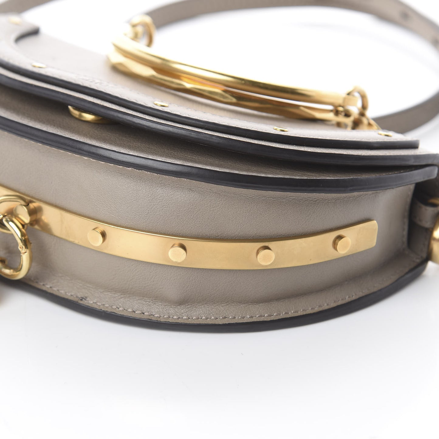Calfskin Small Nile Bracelet Minaudiere Bag Motty Grey