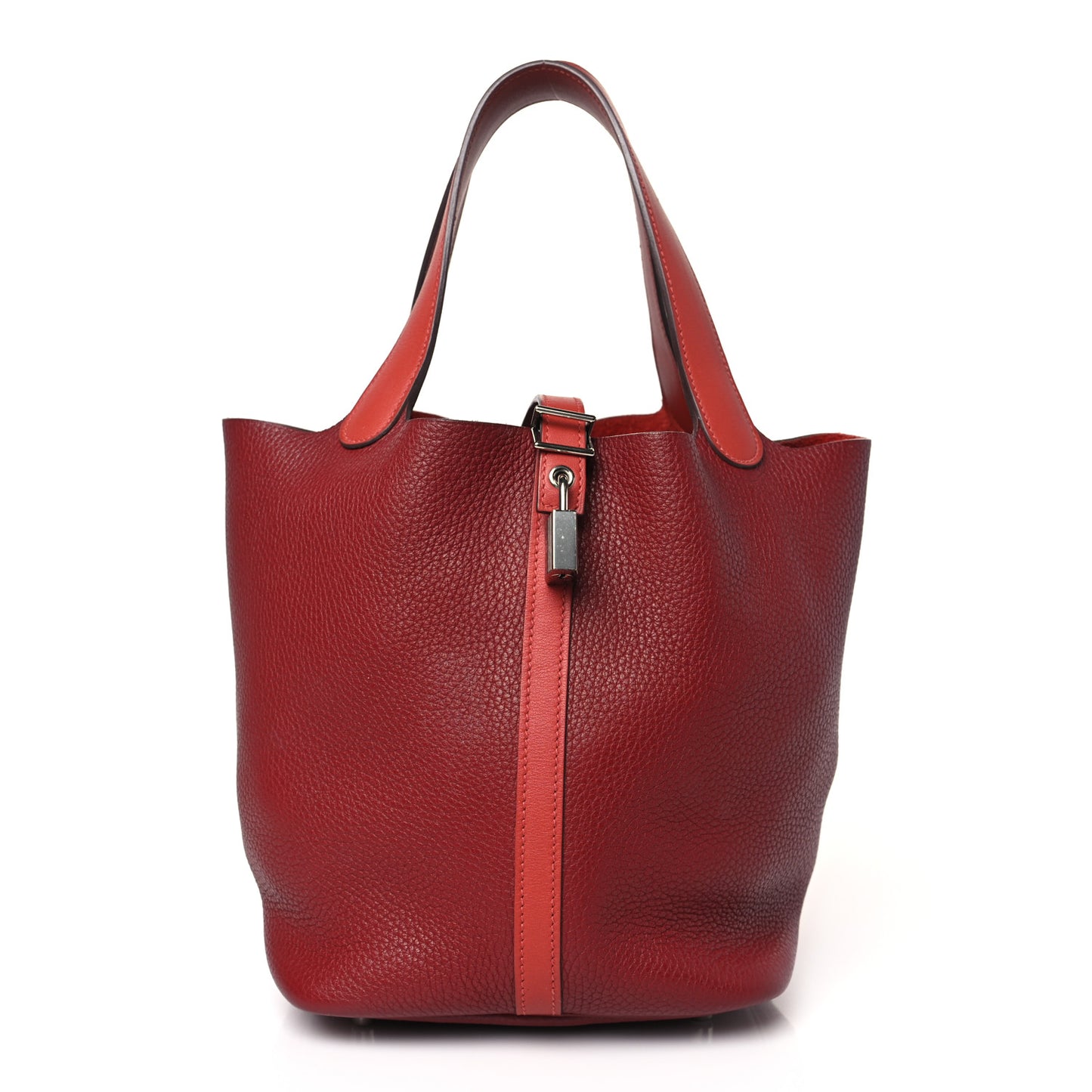 Taurillon Clemence Swift Picotin Lock 22 MM Rouge H Brique