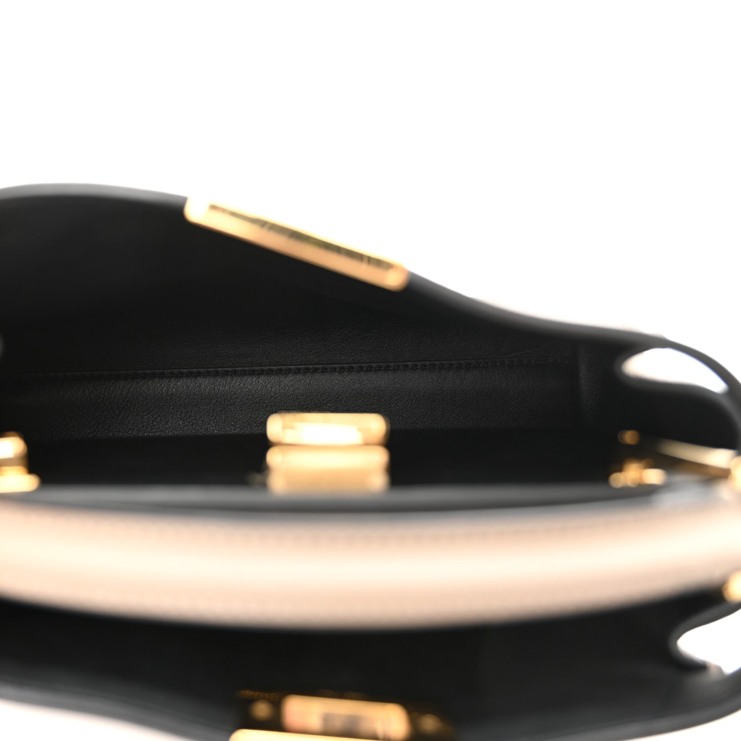 Fendi Tahiti Burro Medium Peekaboo Iconic Essentially Satchel Tortora Black 6 of 10