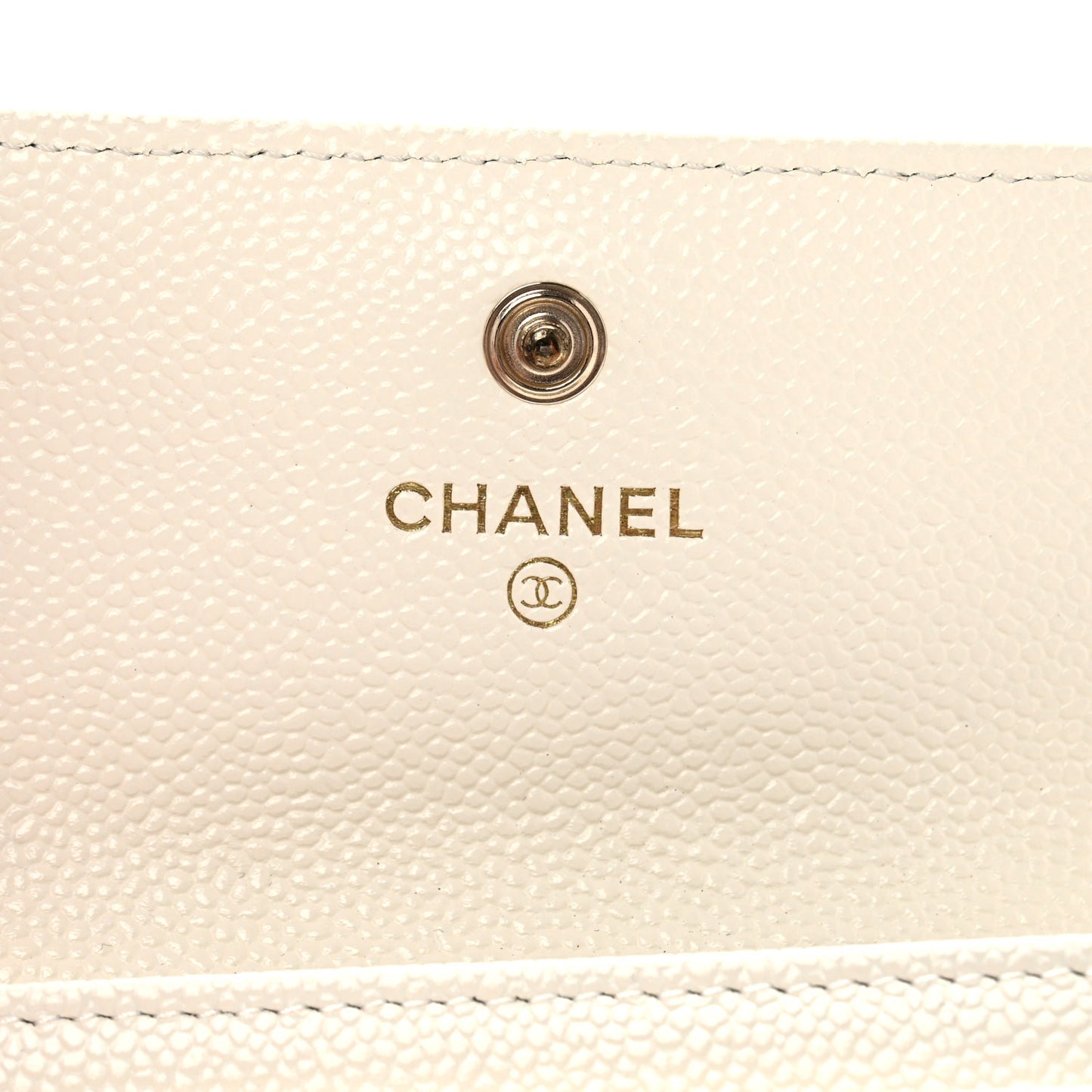 Caviar Quilted Multi Chain CC Flap Card Holder White