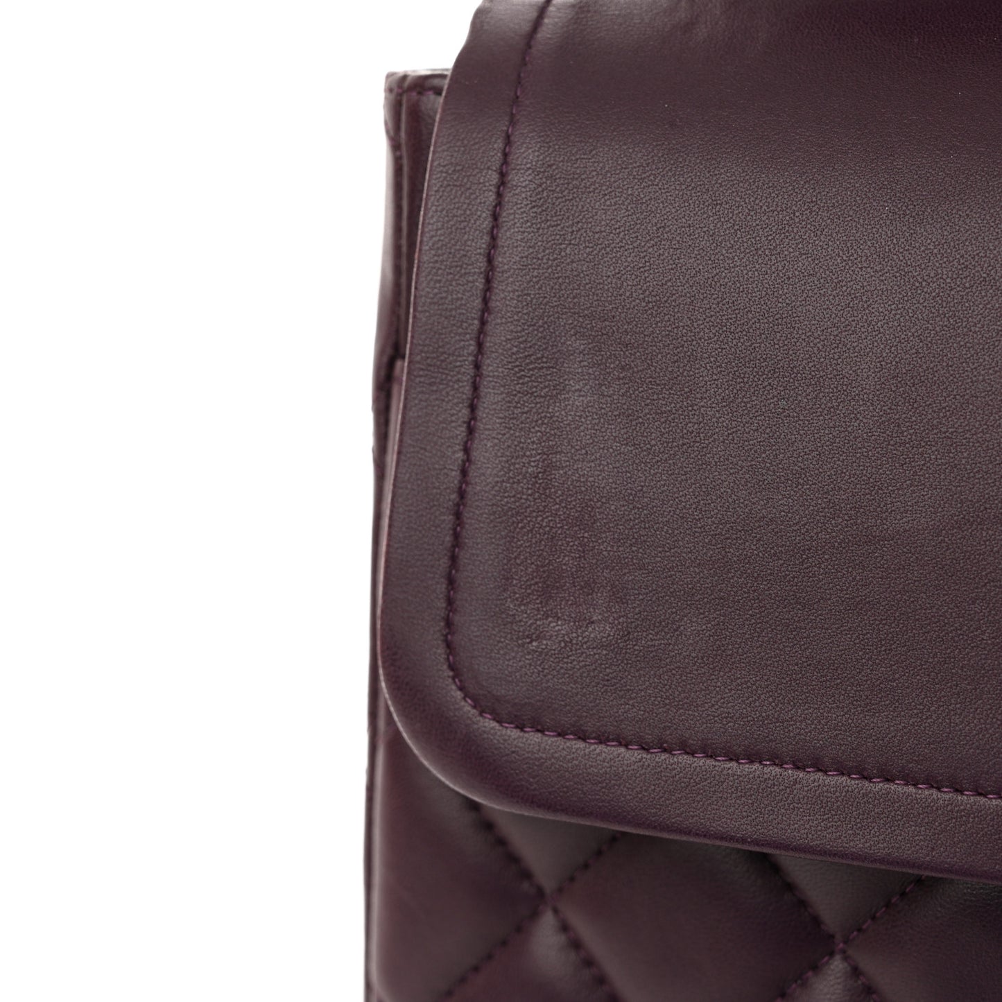 Lambskin Quilted Maxi Double Flap Plum