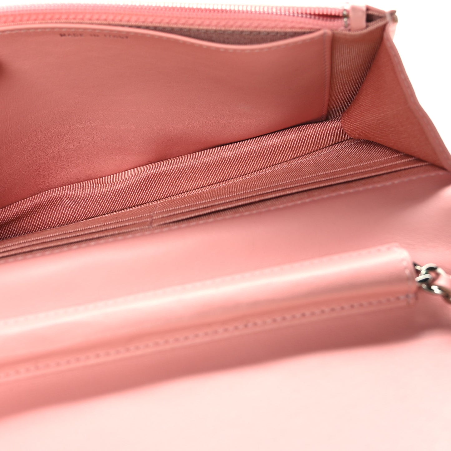 Patent Quilted Wallet On Chain WOC Coral