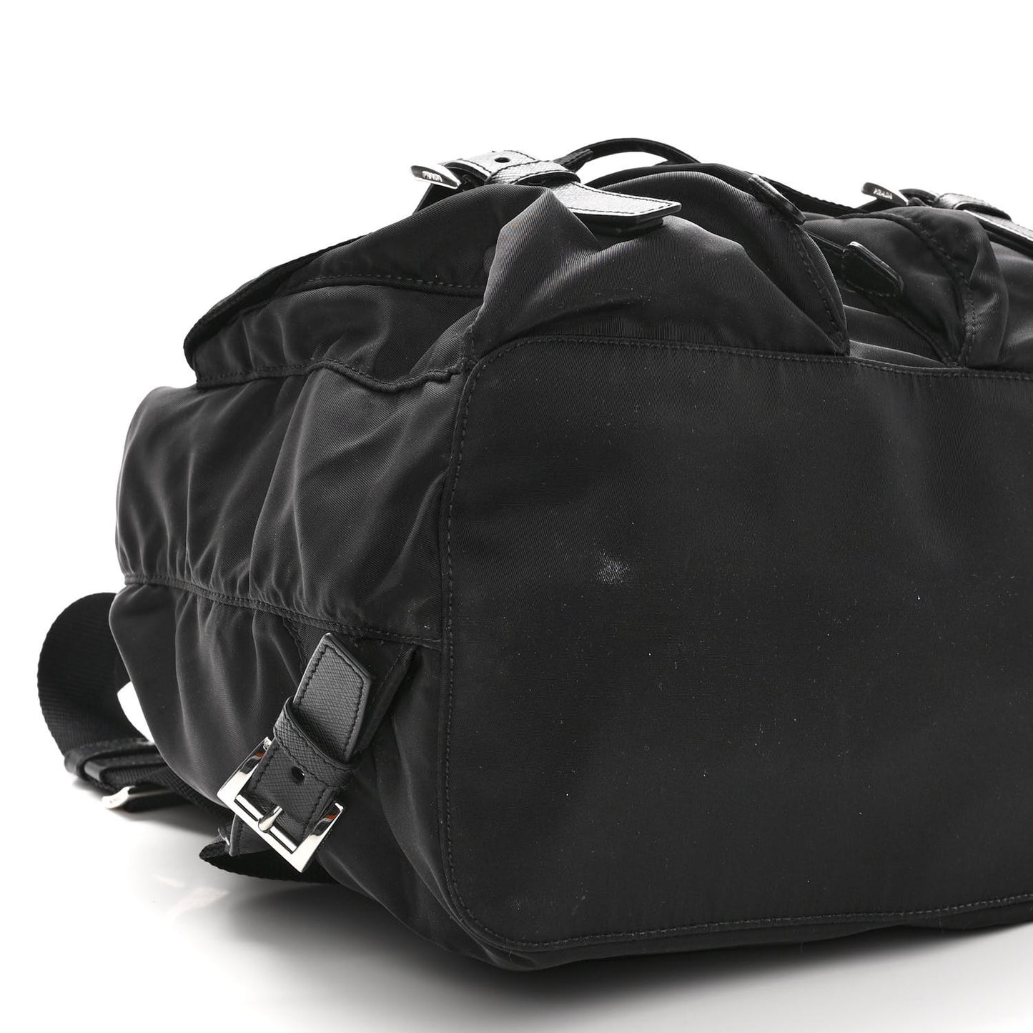 Tessuto Nylon Saffiano Medium Backpack Black