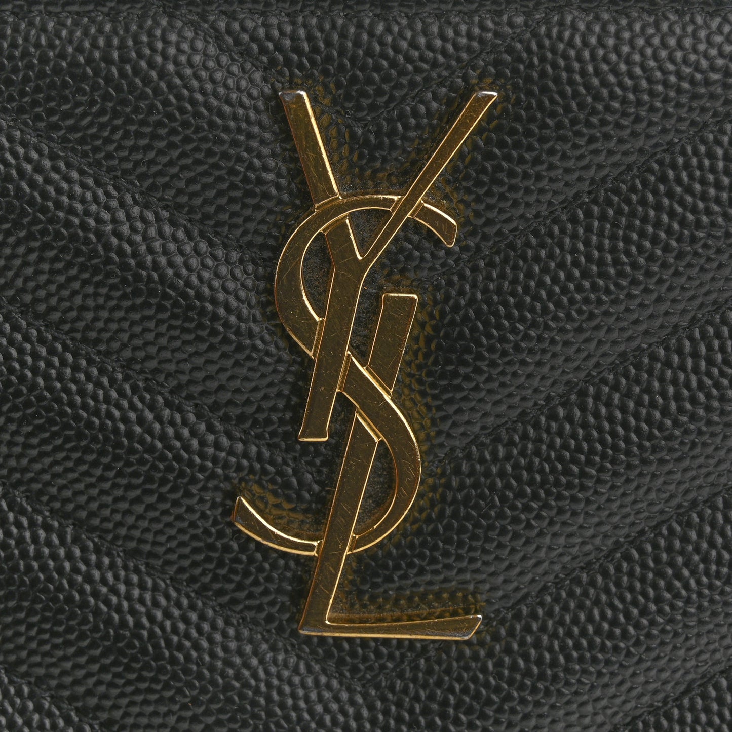 Grain De Poudre Chevron Monogram Bill Pouch Black