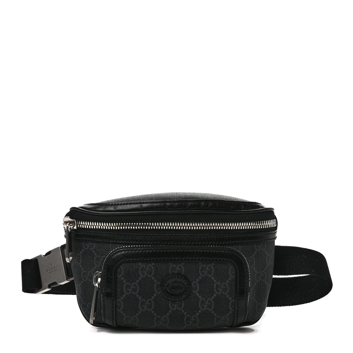 GG Supreme Monogram Textured Calfskin Retro Interlocking G Belt Bag Black