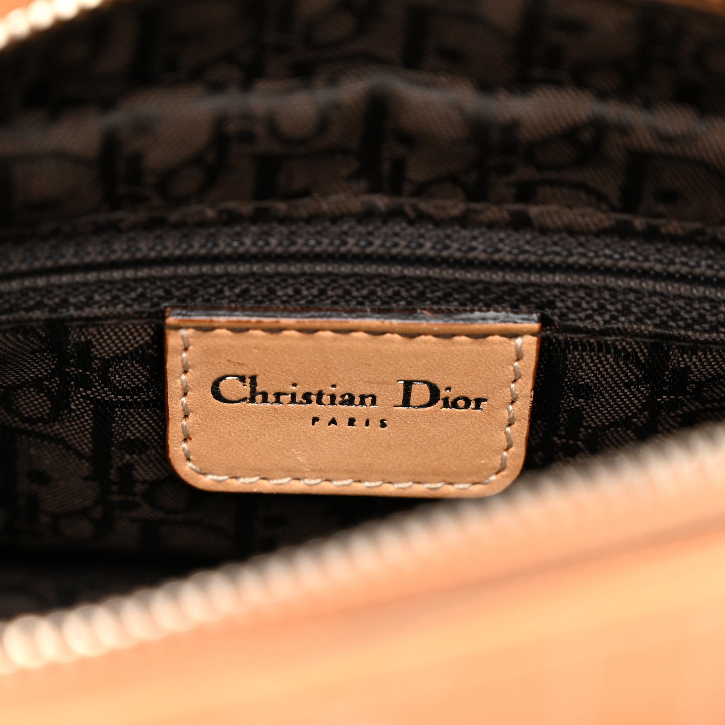 Calfskin Cannage Stitched Small East West Lady Dior Camel