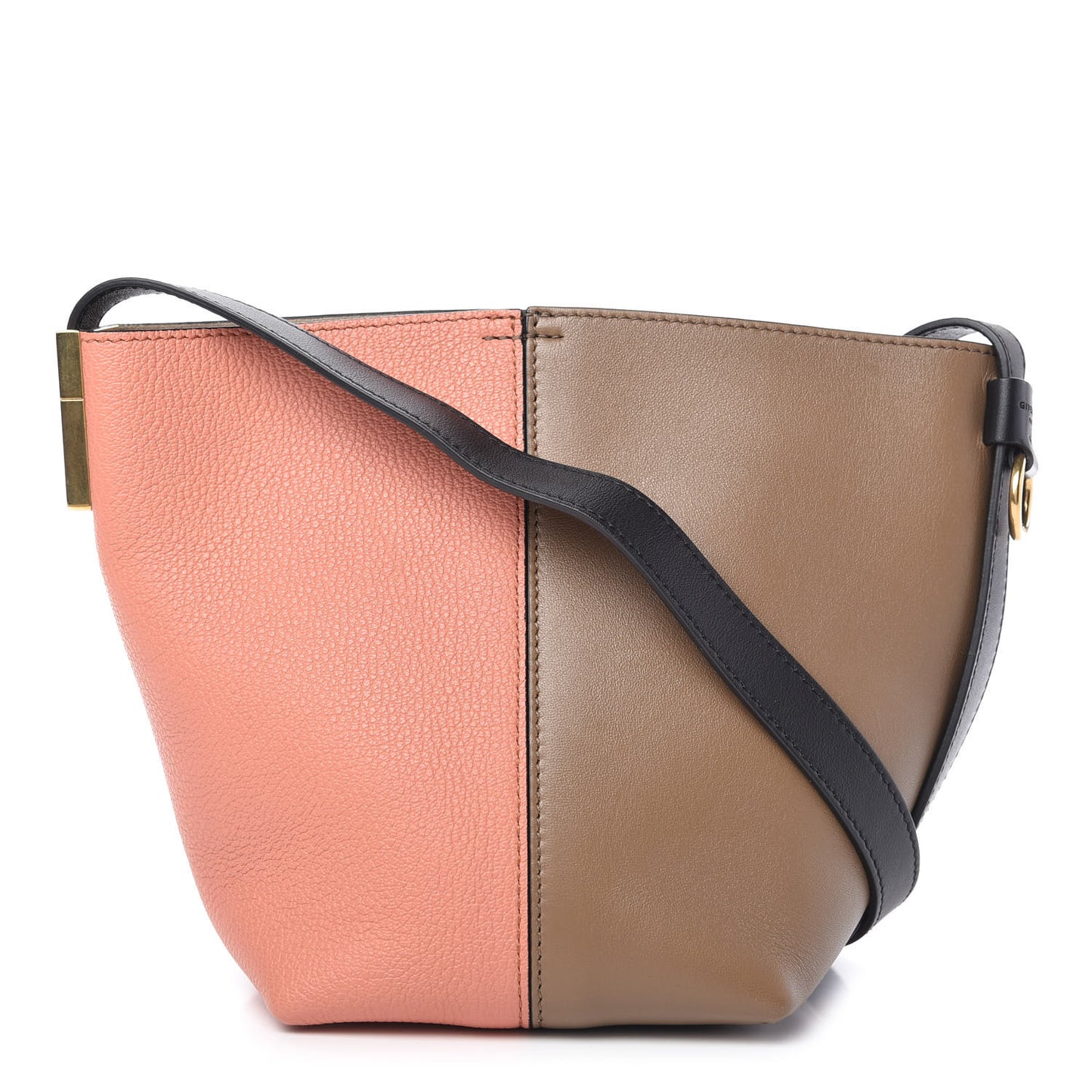 Sugar Goatskin Calfskin Mini GV Bucket Bag Coral Taupe