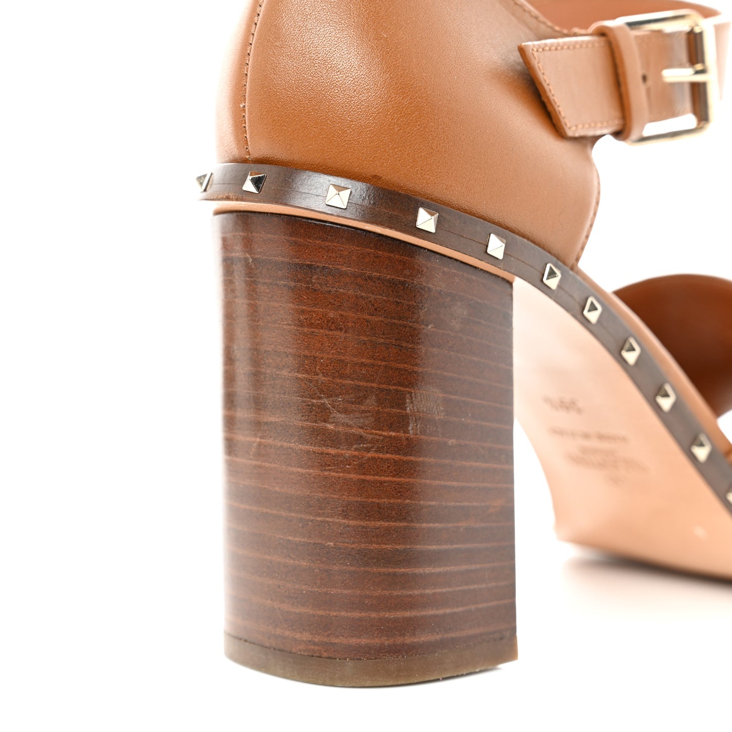 Calfskin Soul Rockstud Sandals 39.5 Saddle Brown