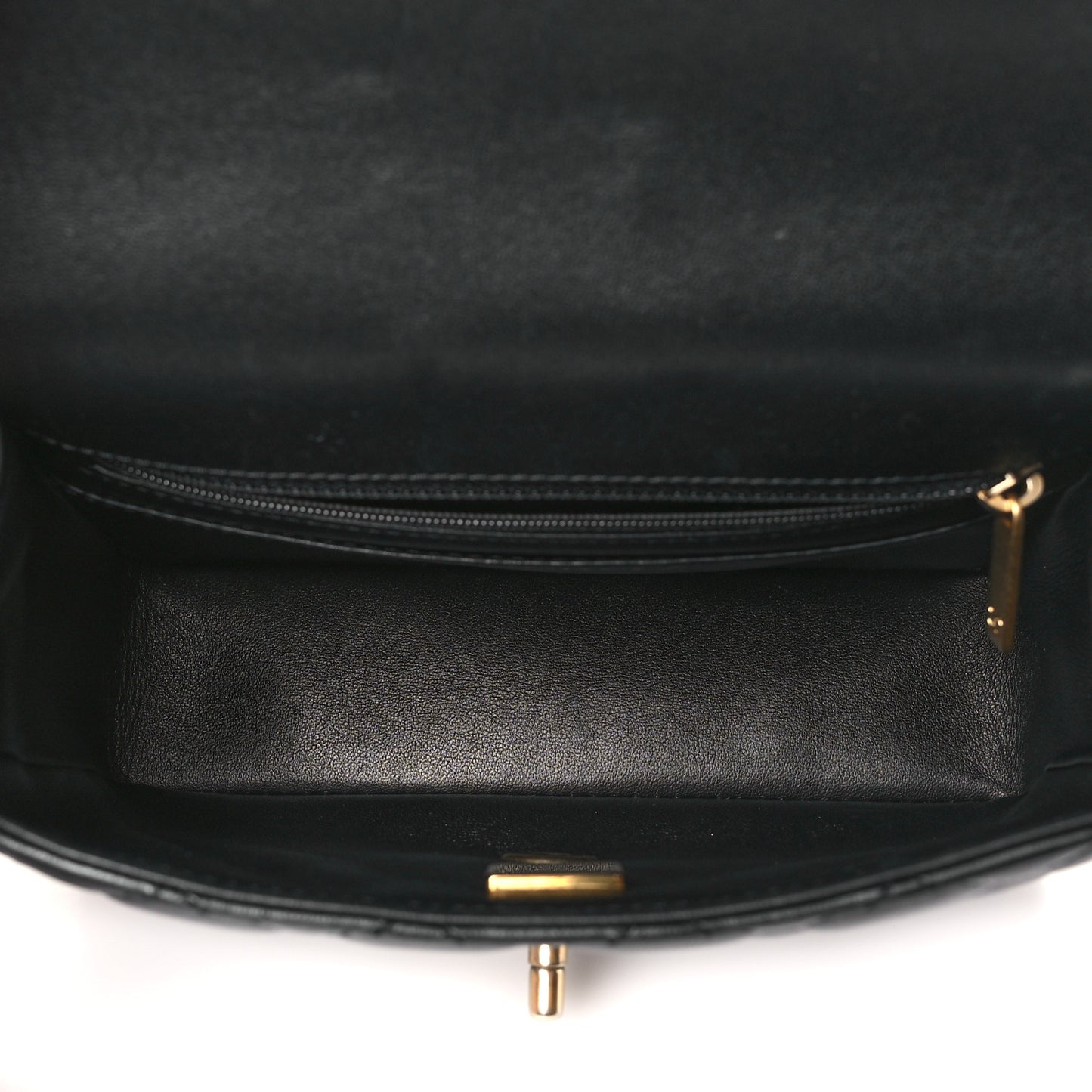 Lambskin Enamel Quilted Mini Flap Black