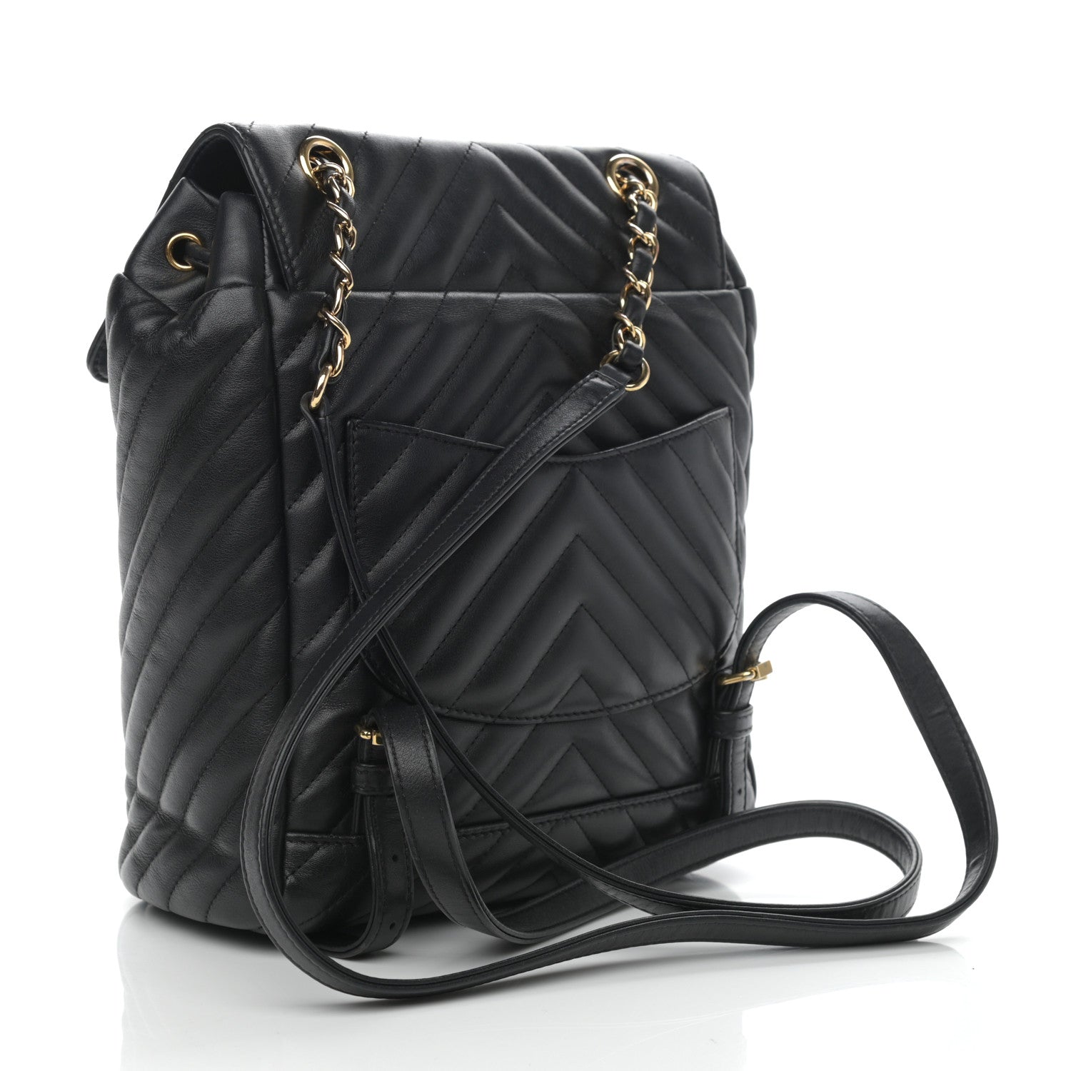 Chanel Calfskin Chevron Quilted Small Urban Spirit Backpack Black 3 of 9
