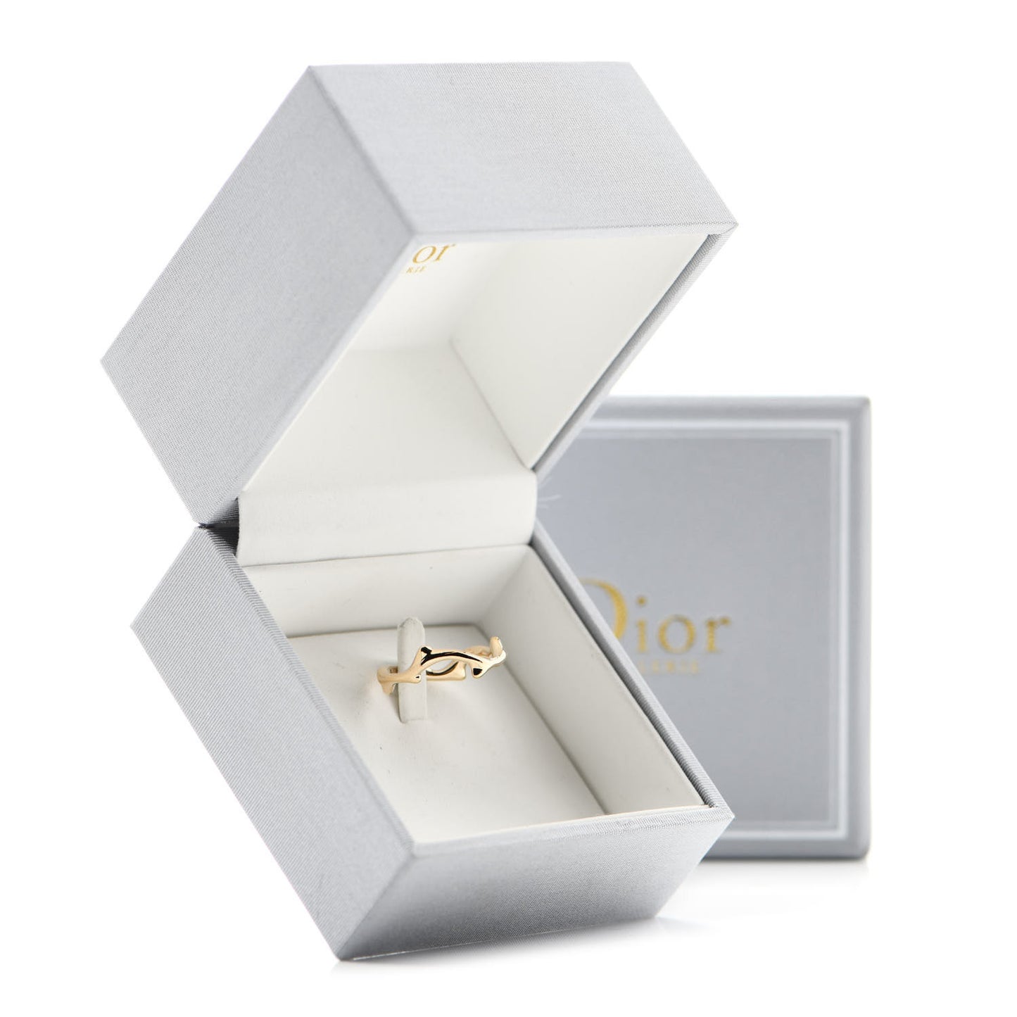 18K Yellow Gold Bois de Rose Ring 48 4.5
