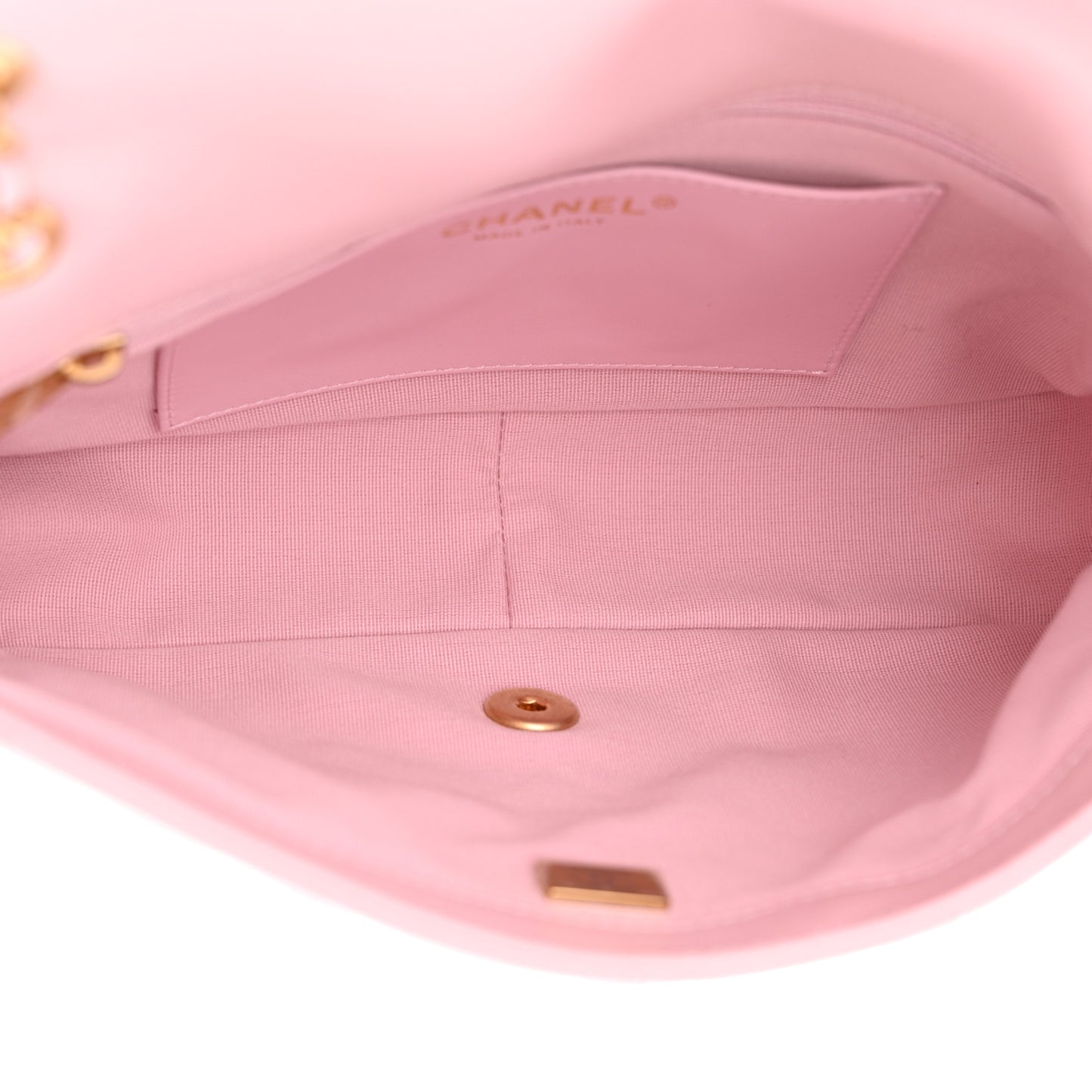 Caviar Quilted Chain Flap Light Pink