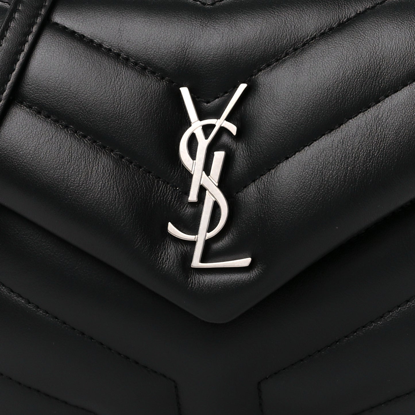 Calfskin Y Quilted Monogram Toy Loulou Crossbody Bag Black