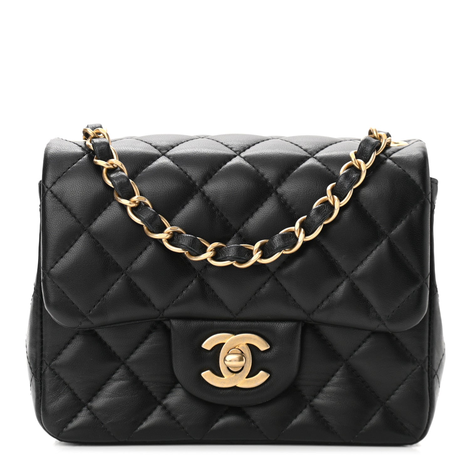 Chanel Lambskin Quilted Mini Square Flap Black 1 of 11