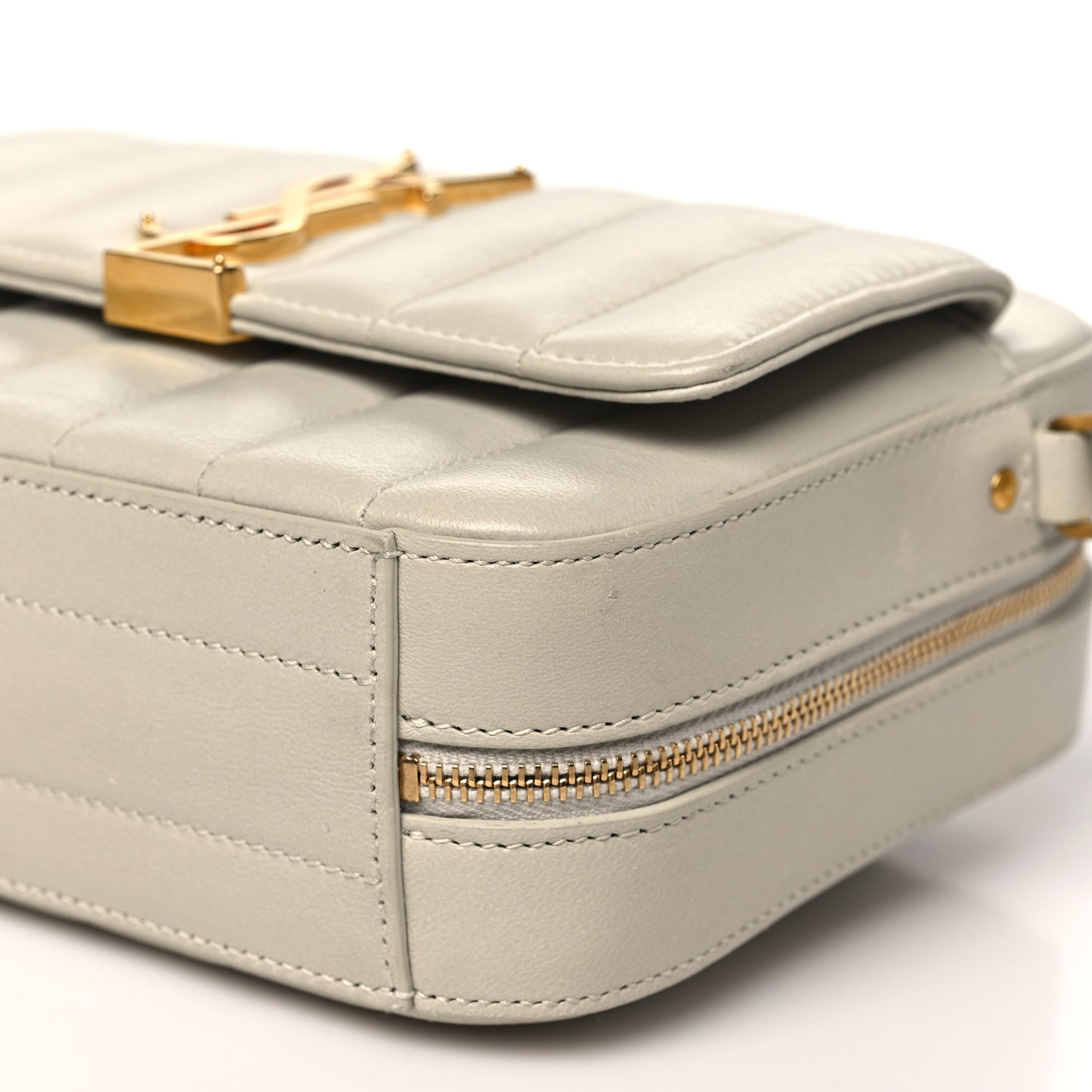 Lambskin Matelasse Monogram Vicky Camera Bag White