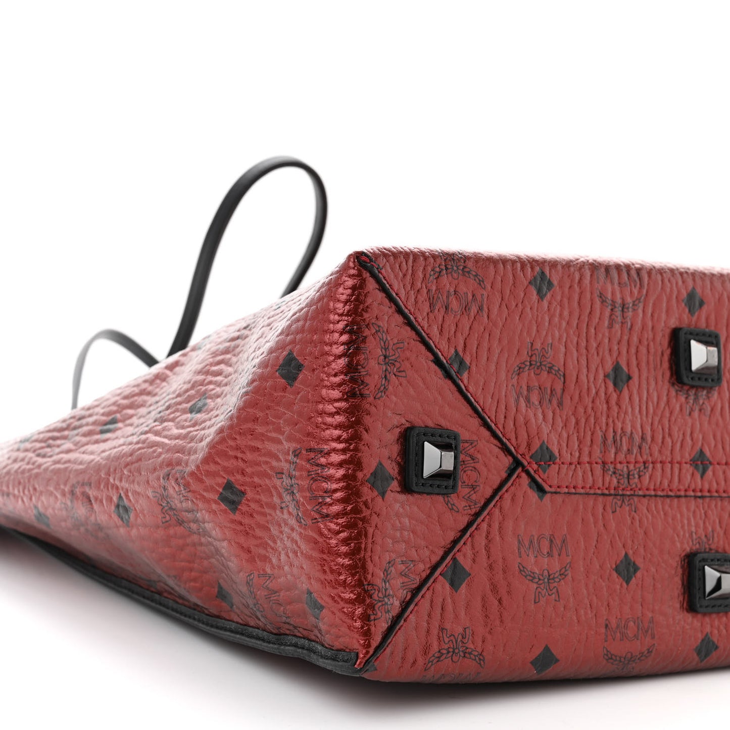Metallic Visetos Medium Kira North South Shopper Tote Scooter Red